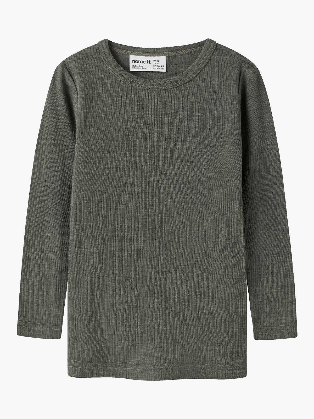 Name It Wax Wool Rib Long Sleeve Top Mulled Basil