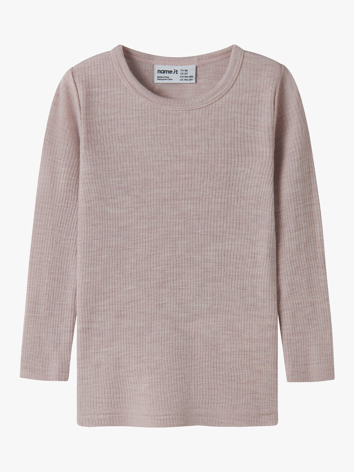 Name It Wax Wool Rib Long Sleeve Top Violet Ice