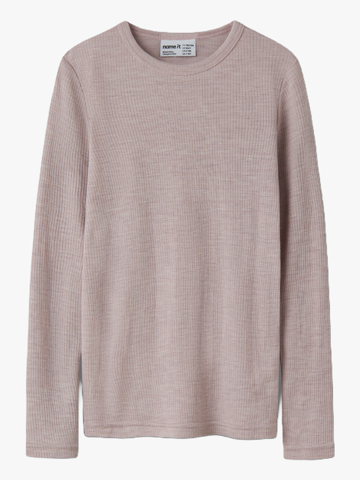 Name It Wax Wool Rib Long Sleeve Top Violet Ice
