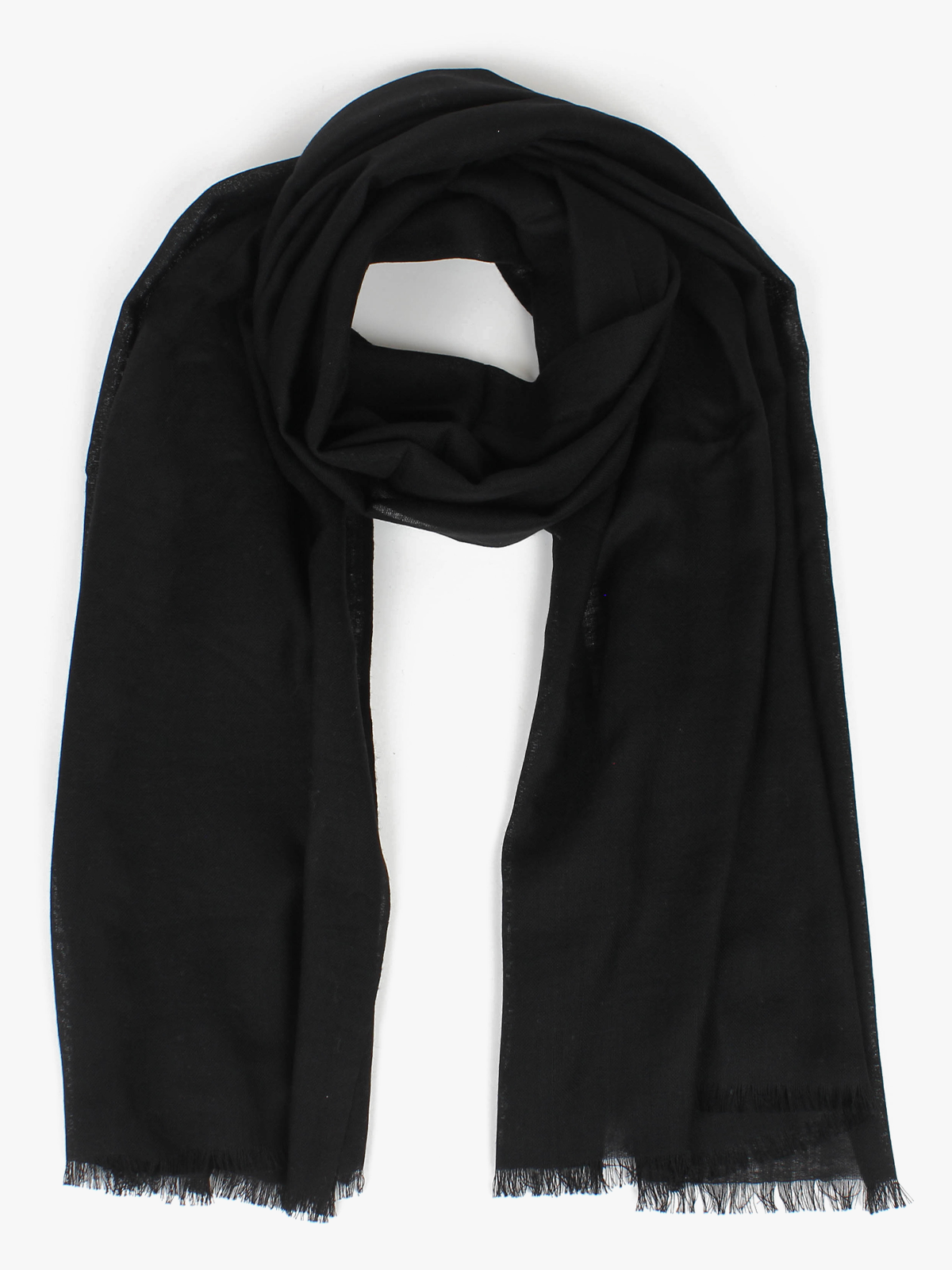 Nohr Studio Klassisk Ensfarget Ullskjerf Sort