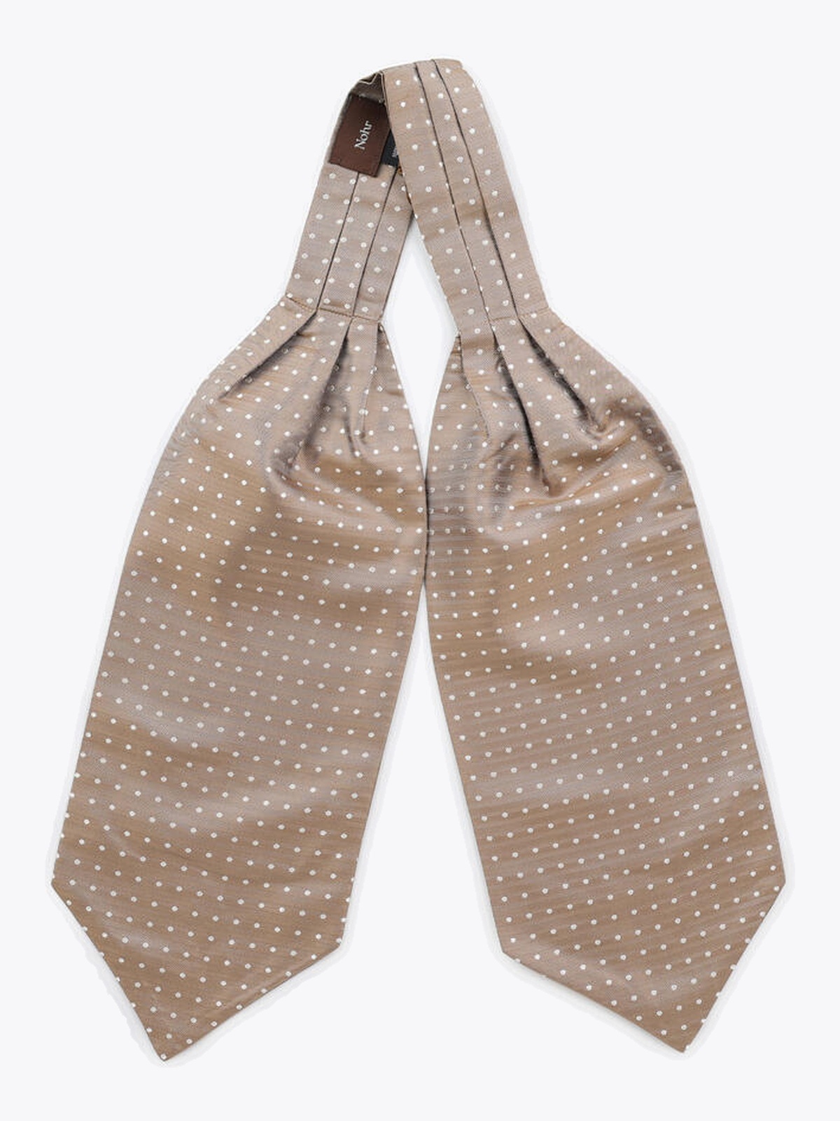 Nohr Studio Carlos Polkadot Silk Ascot Beige