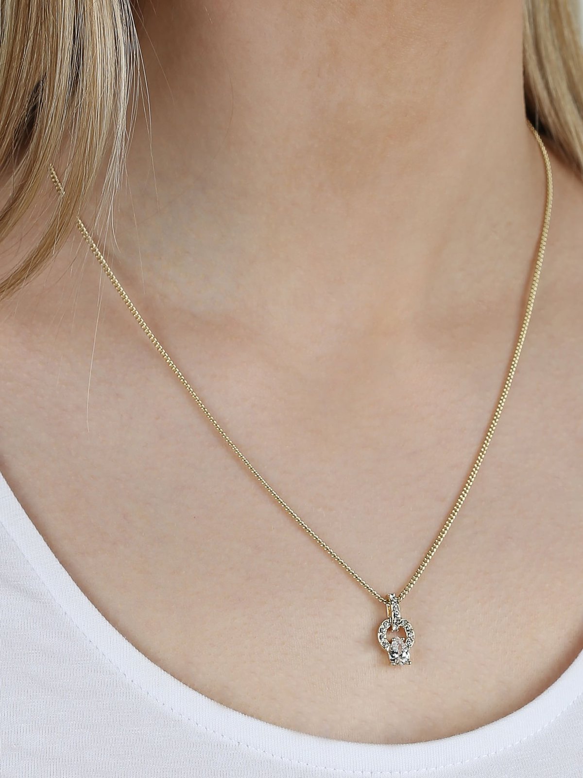 Snö Of Sweden Callie crystal circle neck 42cm Gull