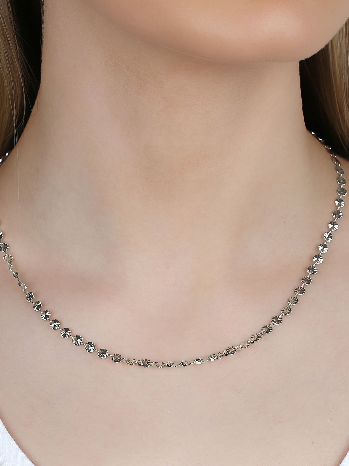 Snö Of Sweden Rule starburst neck 42cm Sølv