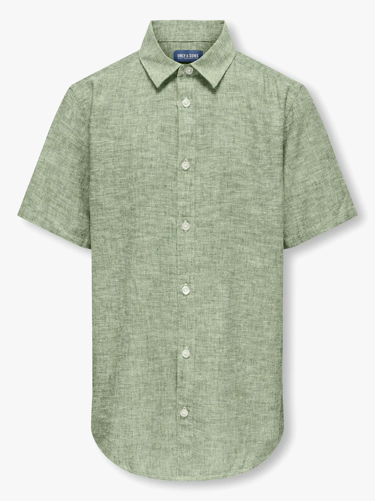Only & Sons Jr Caiden Life Short Sleeve Solid Linen Shirt Woven Swamp