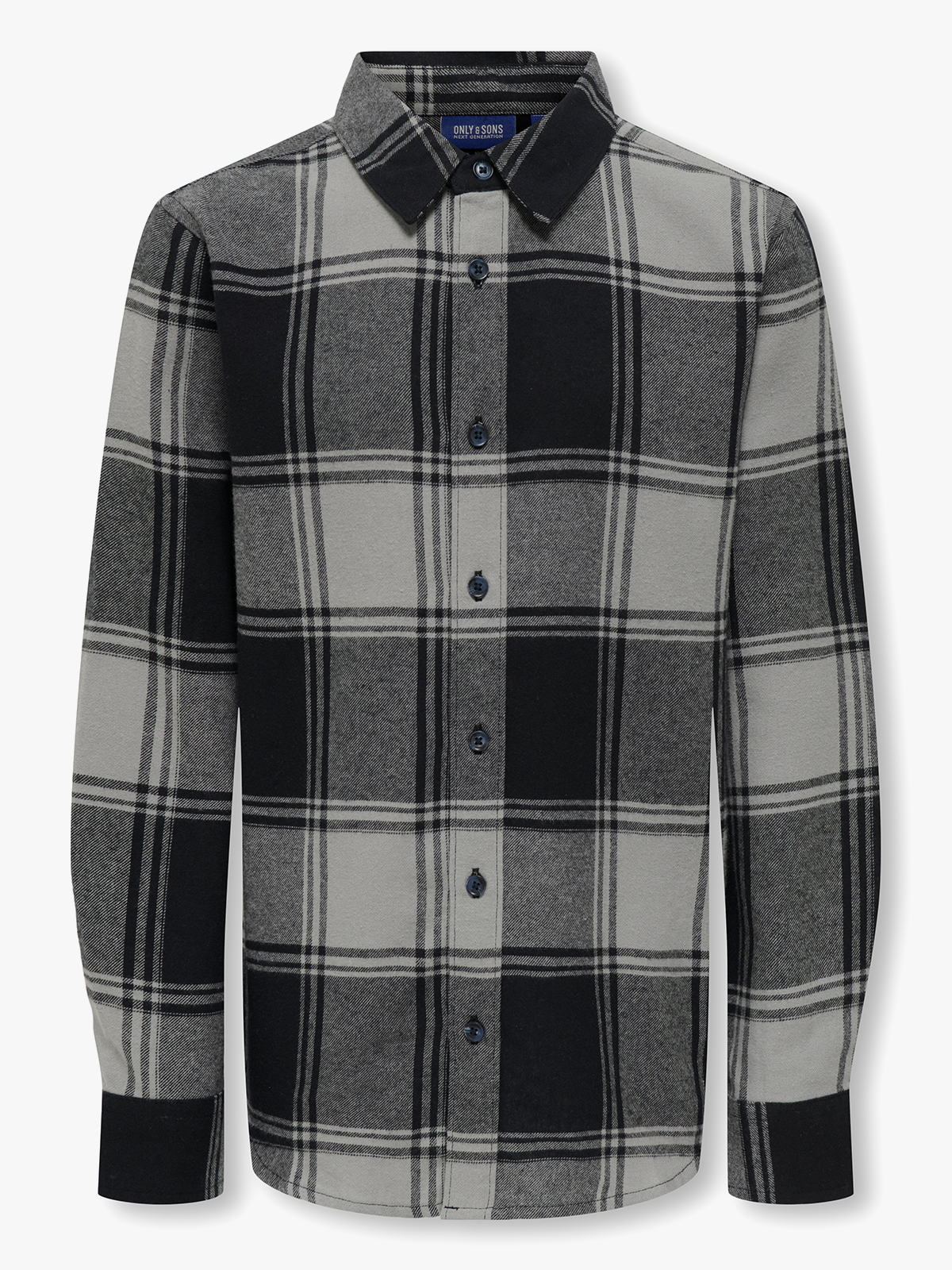 Only & Sons Jr Gudmund Long Sleeve Checked Shirt Griffin Black
