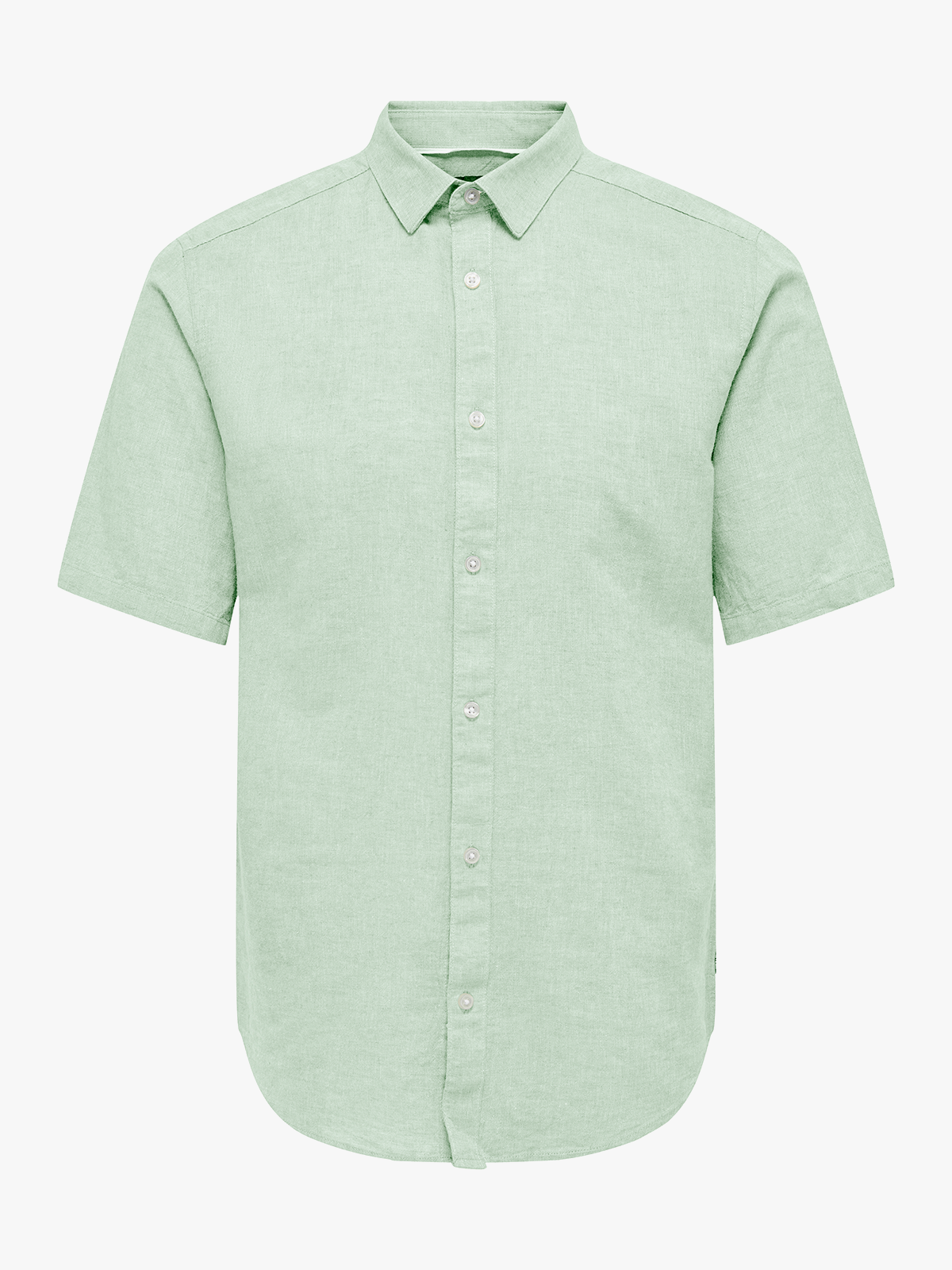 Only & Sons Caiden Short Sleeve Solid Linen Shirt Quiet Green