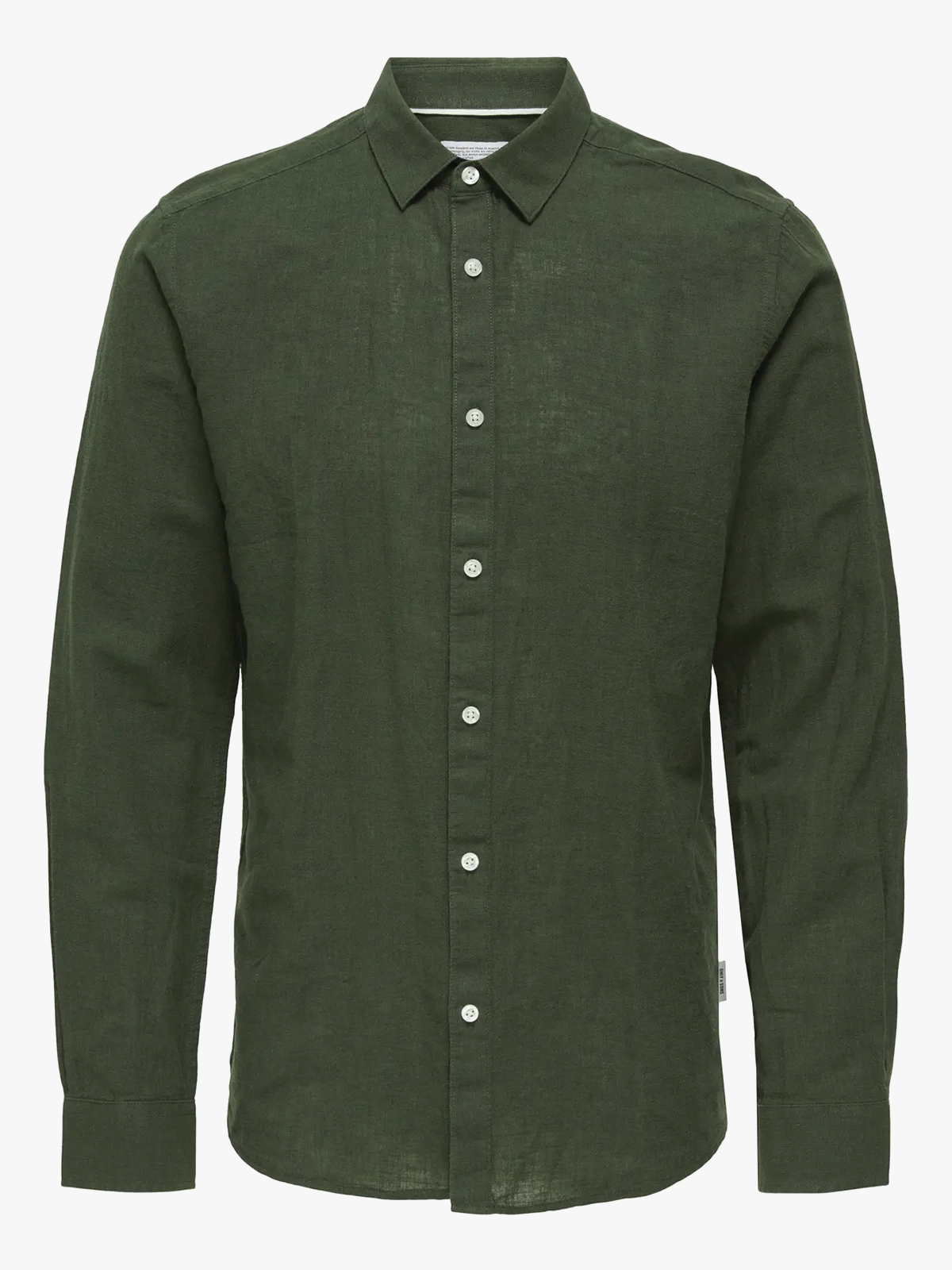 Only & Sons Caiden Long Sleeve Solid Linen Shirt Kambaba