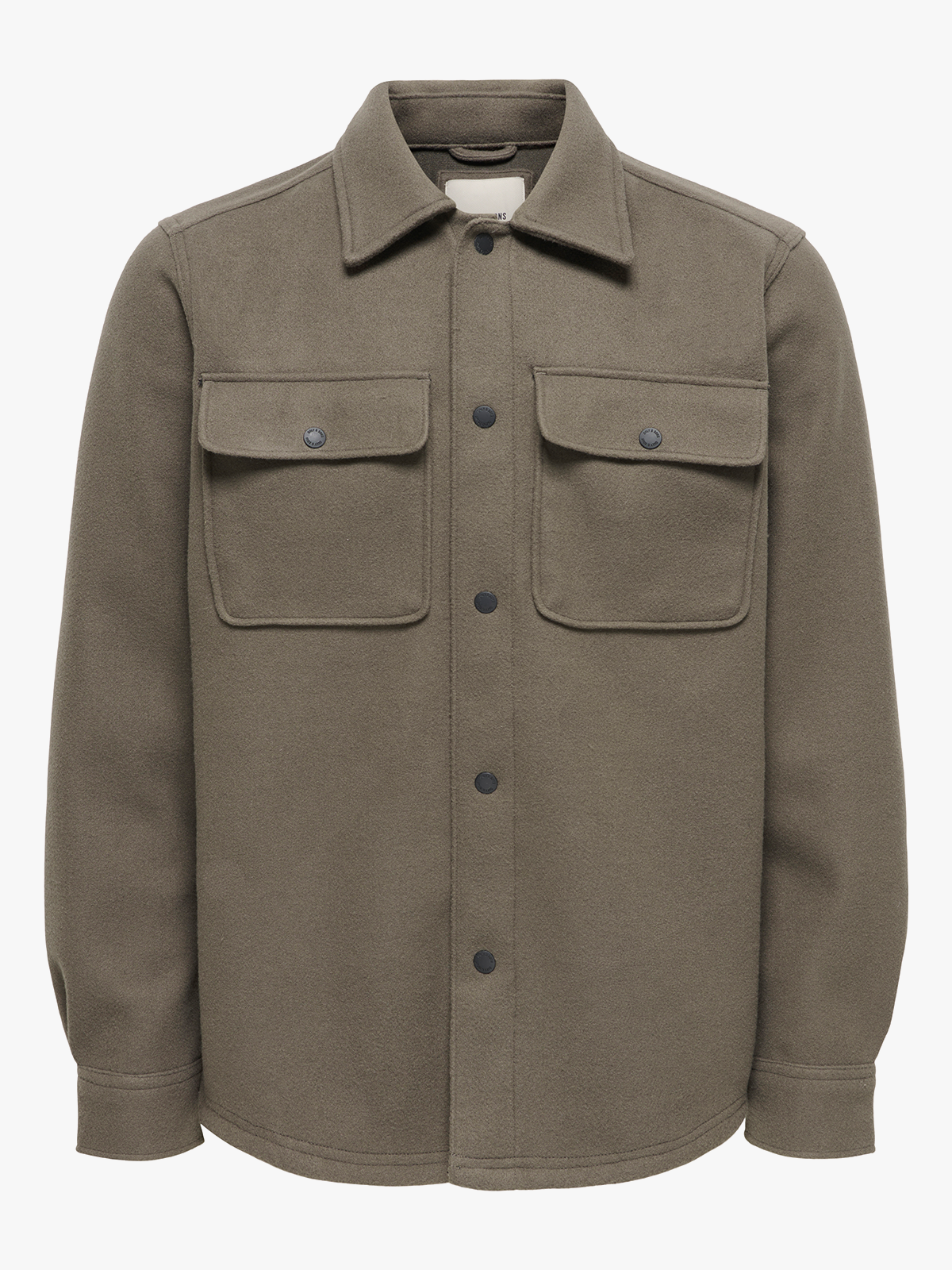 Only & Sons Only & Sons Ash Woolen Look Long Sleeve Shirt Bungee Cord