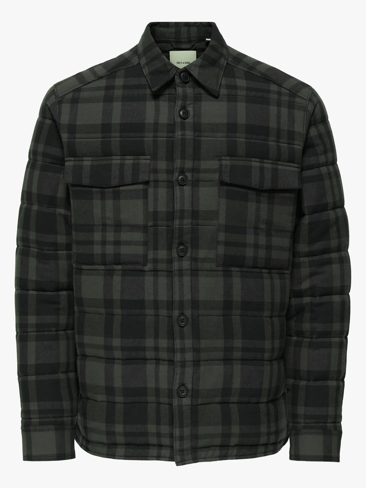 Only & Sons Gudmund Check Shacket Jet Black