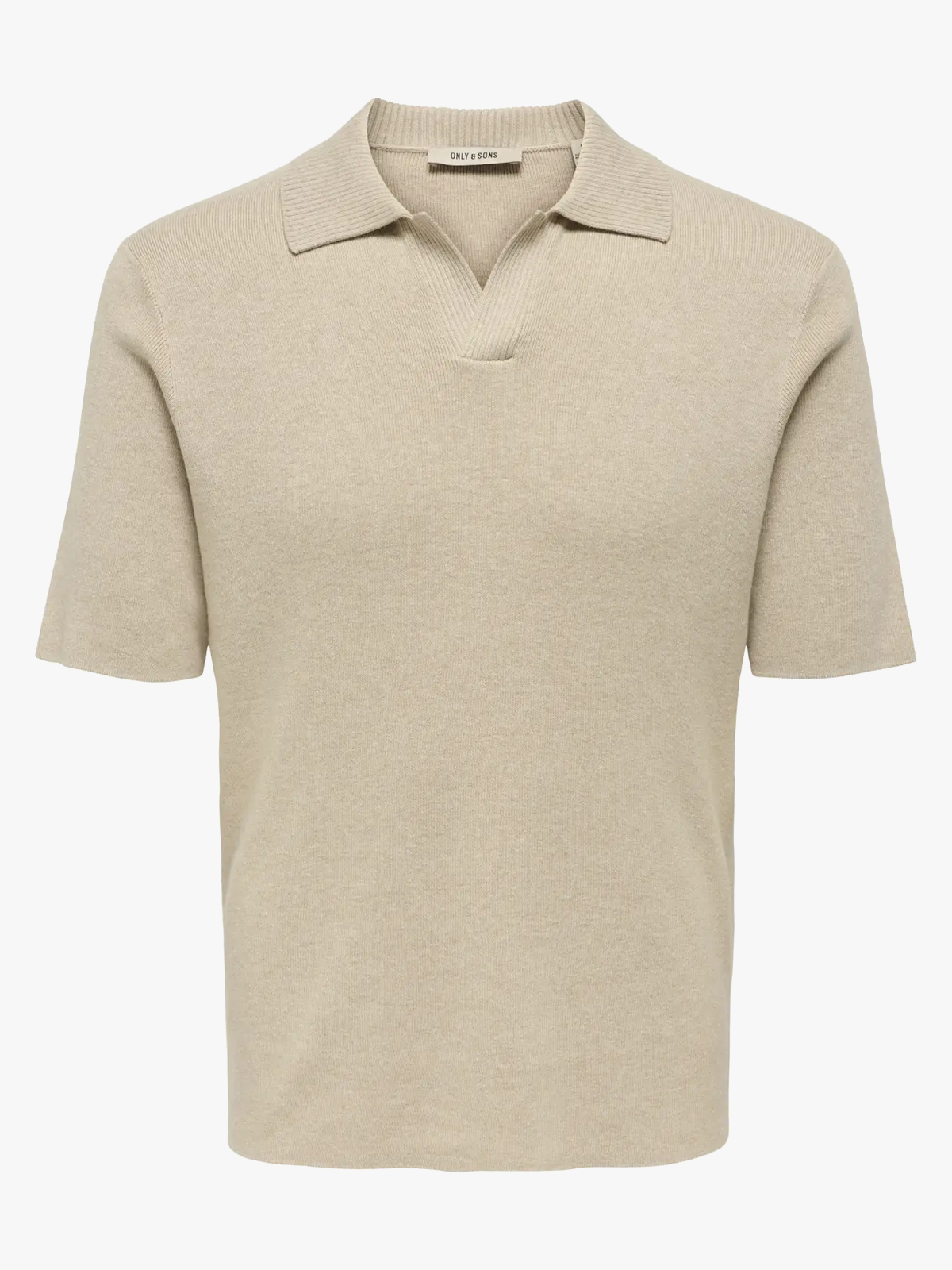 Only & Sons Travis Regular Short Sleeve Mel Knit Oatmeal Melange