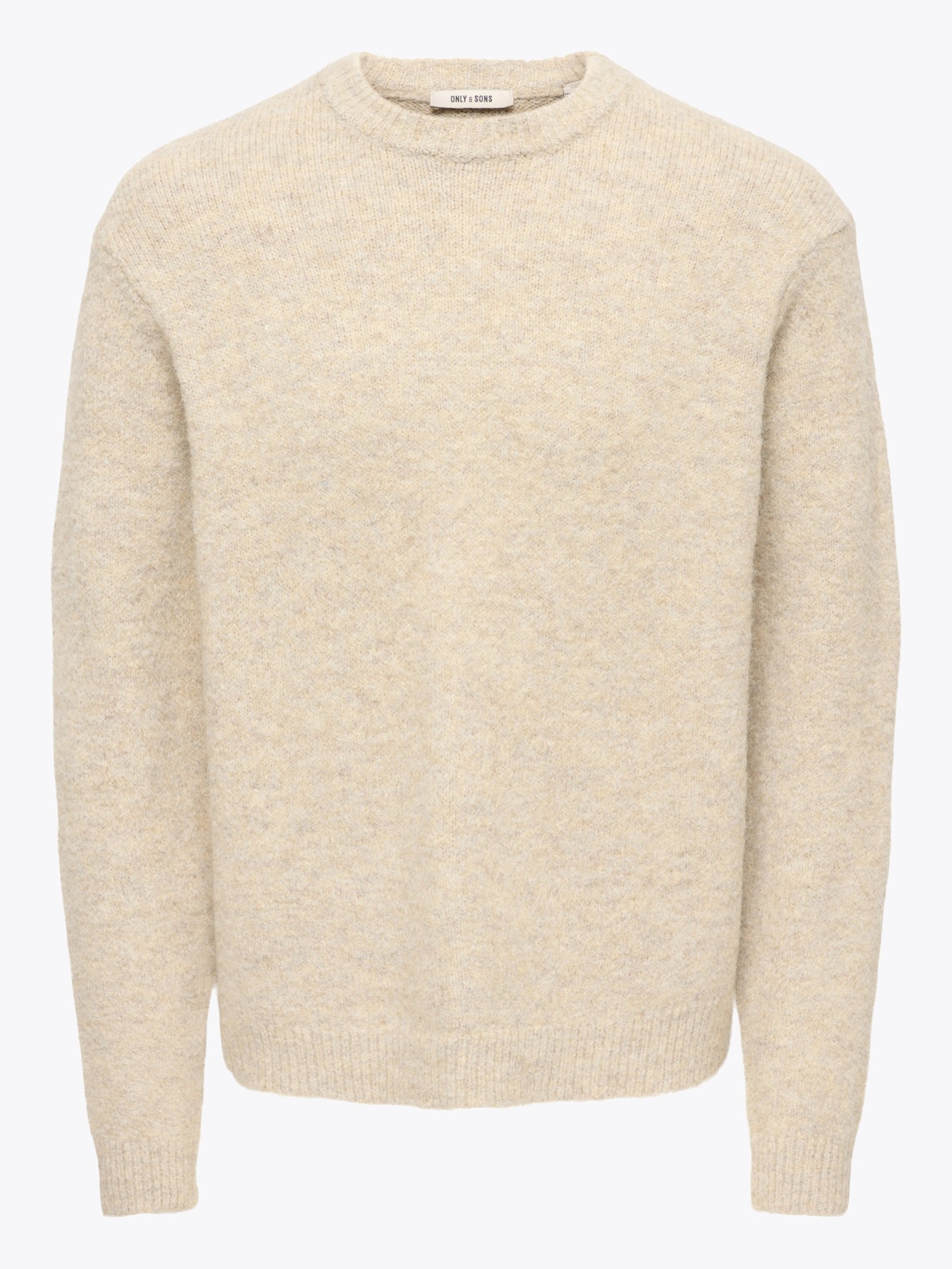 Only & Sons Hale Life Long Sleeve Relaxed Crew Knit Silver Lining