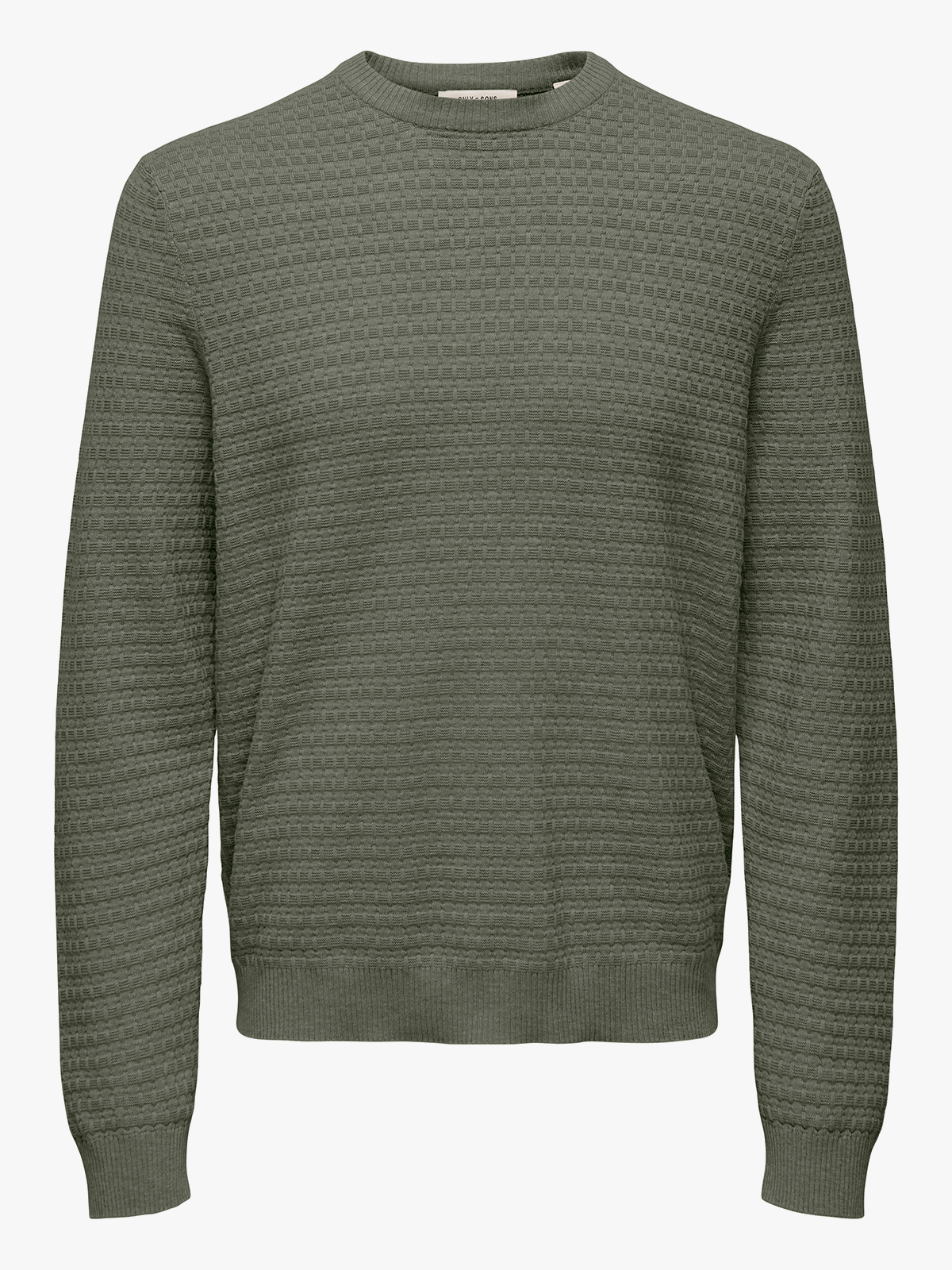 Only & Sons Loui Long Sleeve Structure Crew Regular Castor Gray
