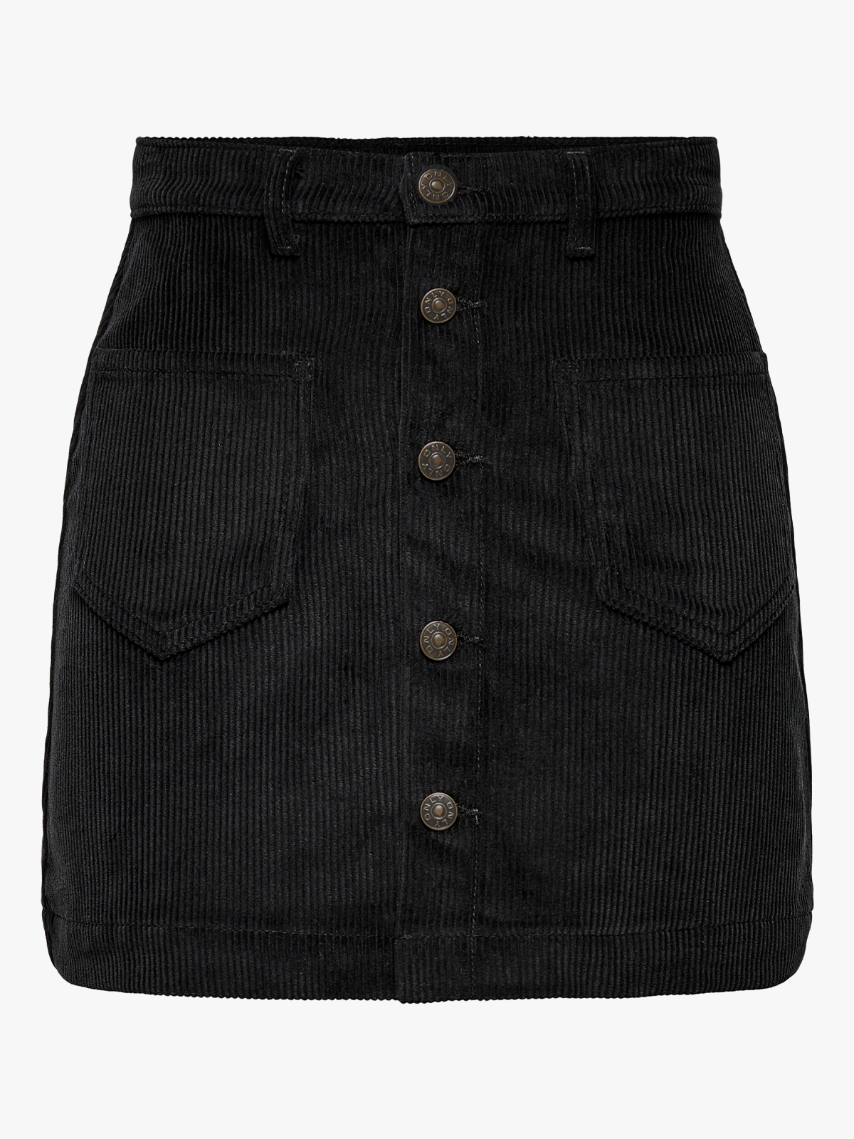 Only Amazing Global High Waist Cord Skirt Black
