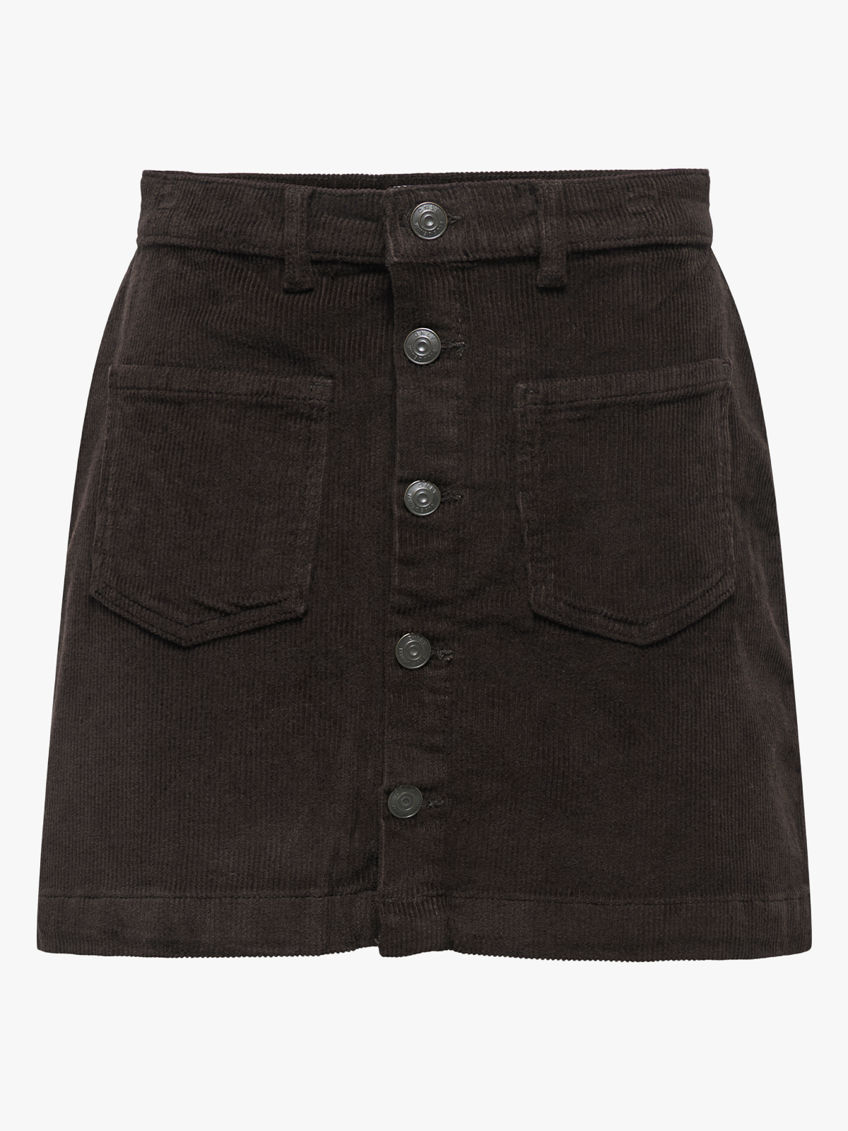 Only Amazing Global High Waist Cord Skirt Black Coffee