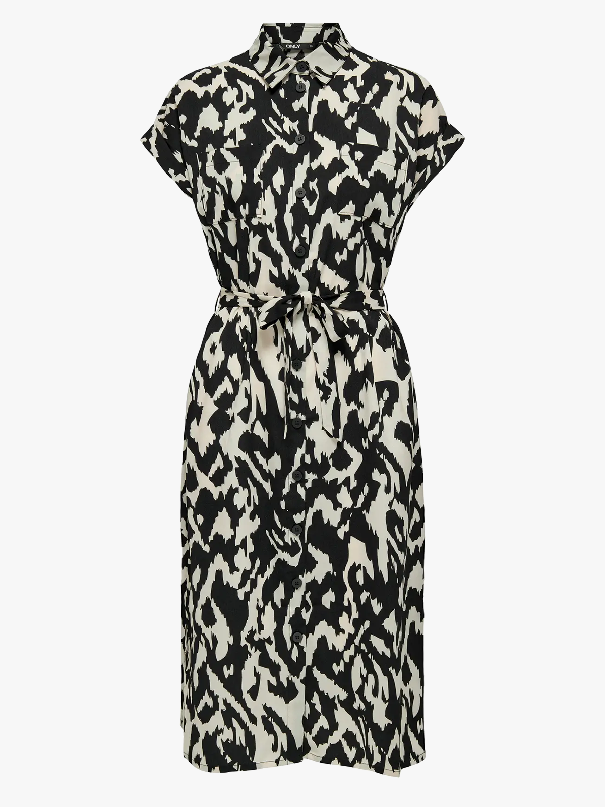 Only Hannover Short Sleeve Shirt Dress Birch / Black