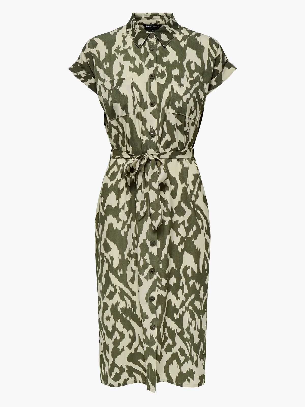 Only Hannover Short Sleeve Shirt Dress Tarmac / Pumice Stone