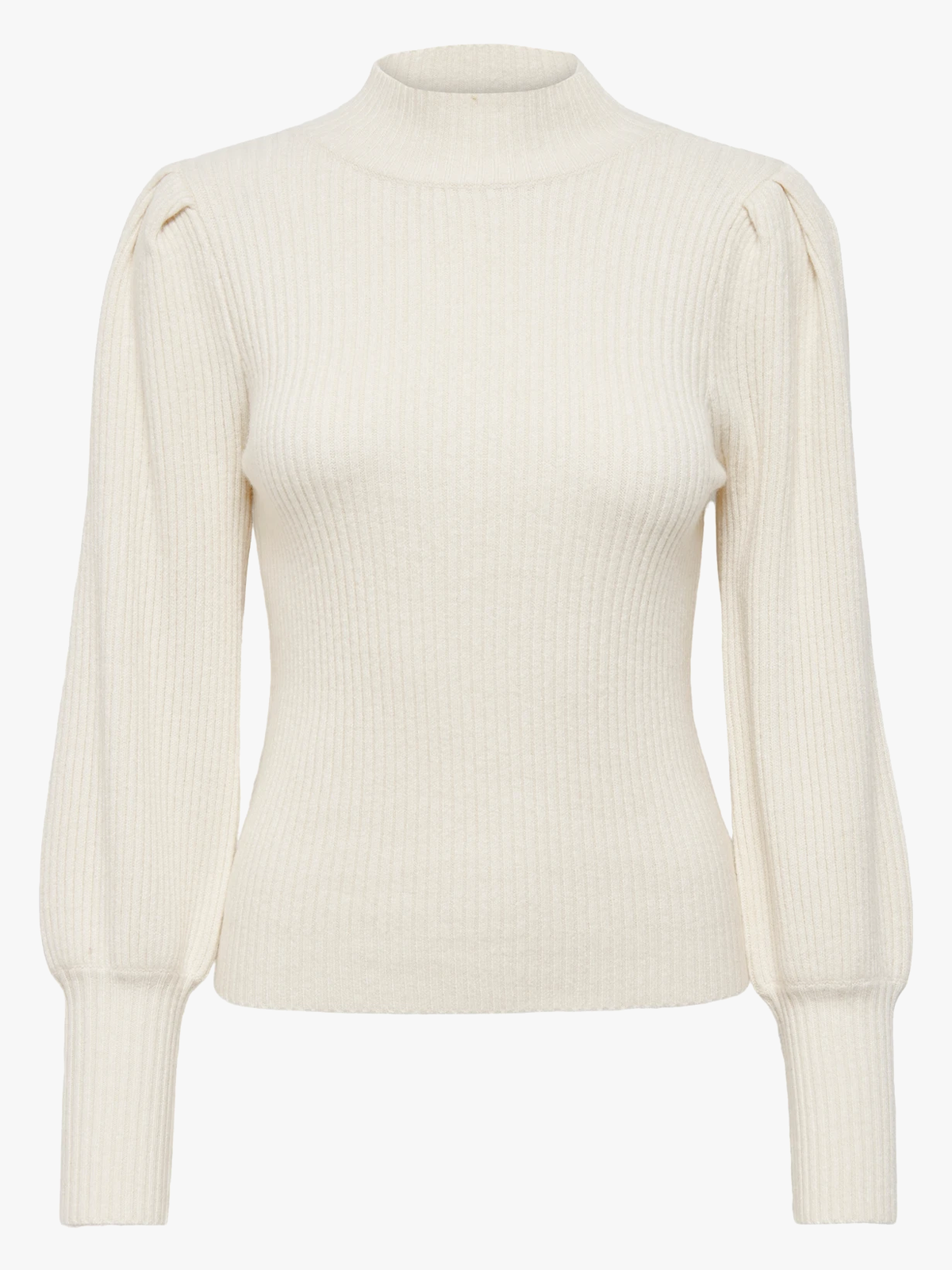 Only Katia Long Sleeve Highneck Pullover Knit Whitecap Gray W. Melange