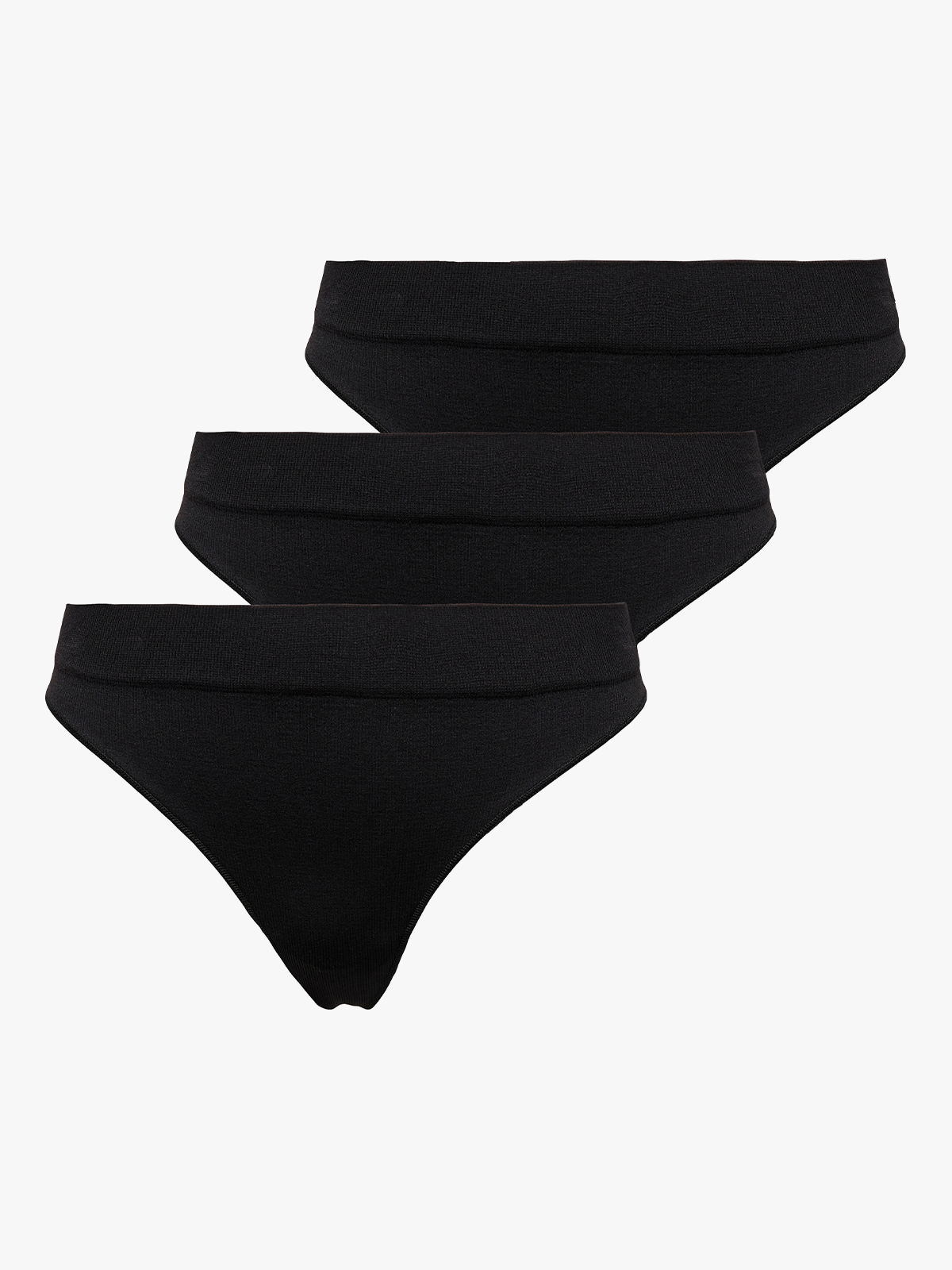 Only Vicky Rib S-Les Thong 3-Pack Black