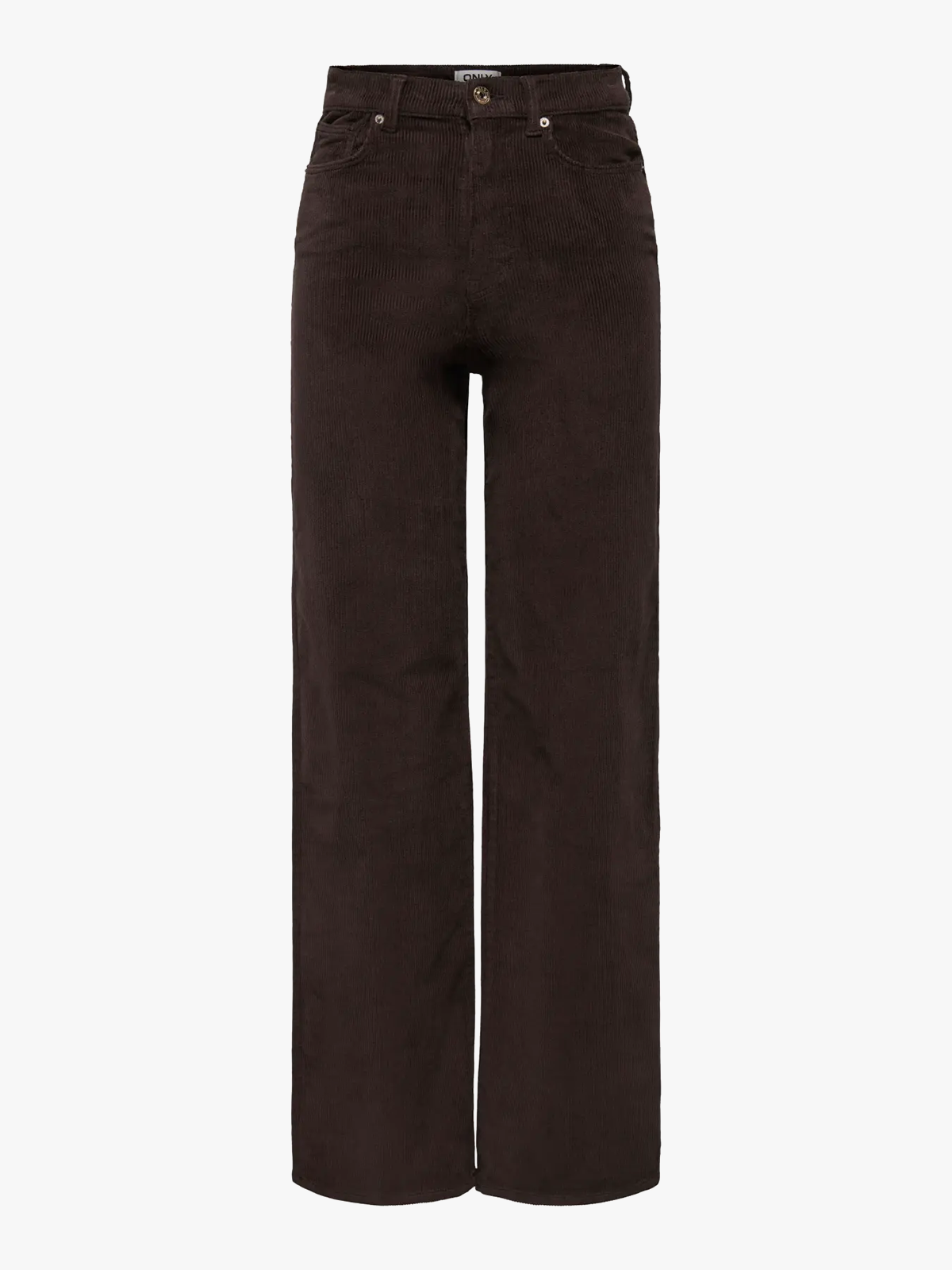 Only Hope Global High Waist Wide Cord Pant Black Coffee