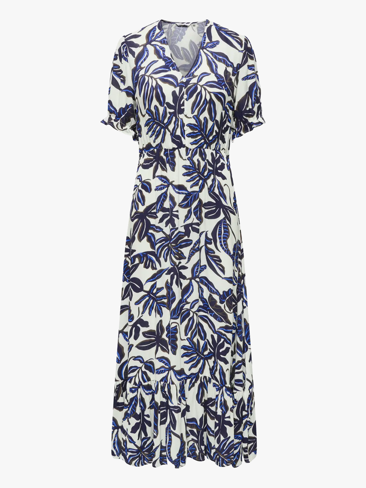 Only Chianti Short Sleeve long Dress Egret Alsace Flower