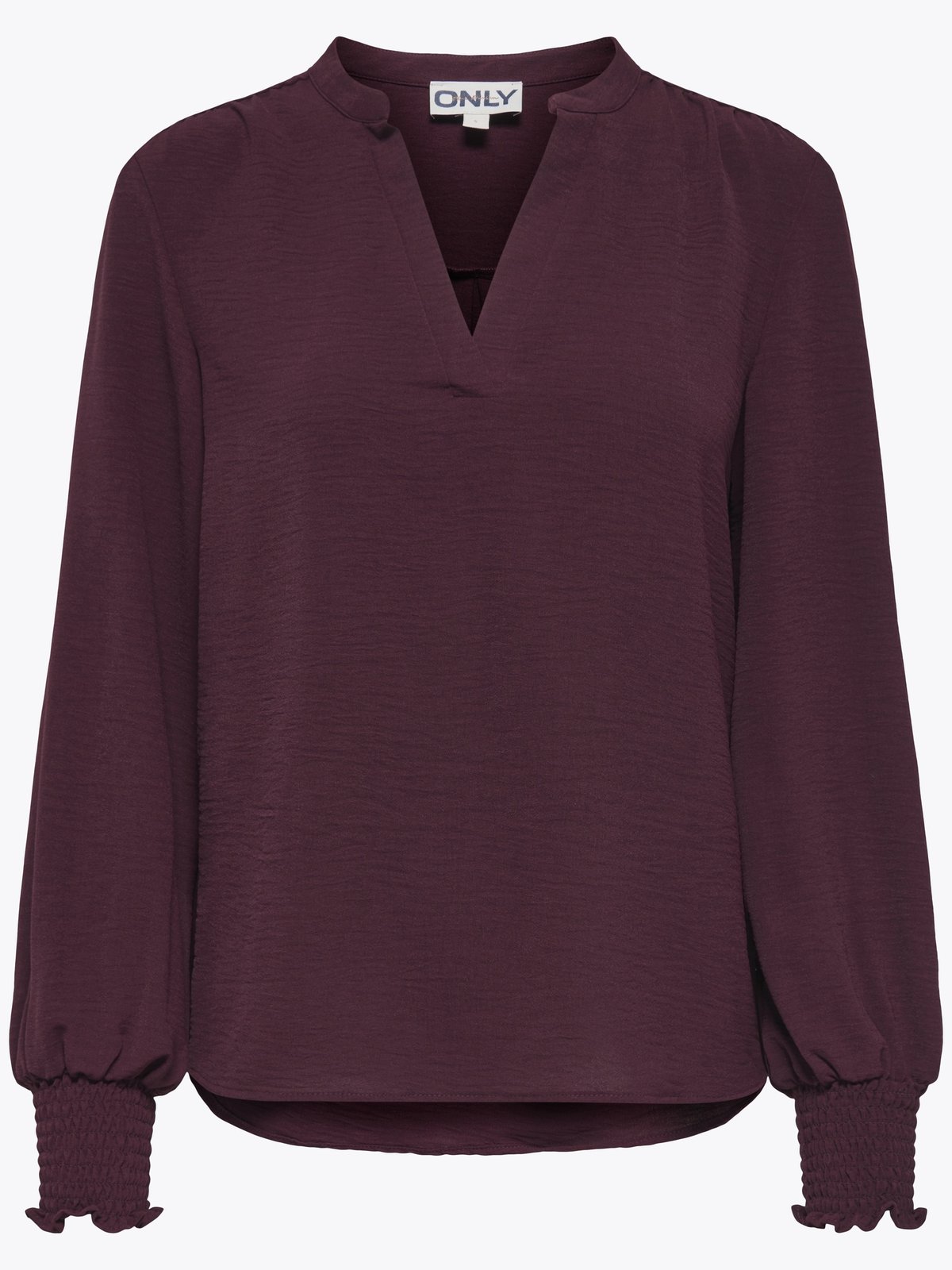 Only Mette V-Neck Long Sleeve Smock Top Decadent Chocolate