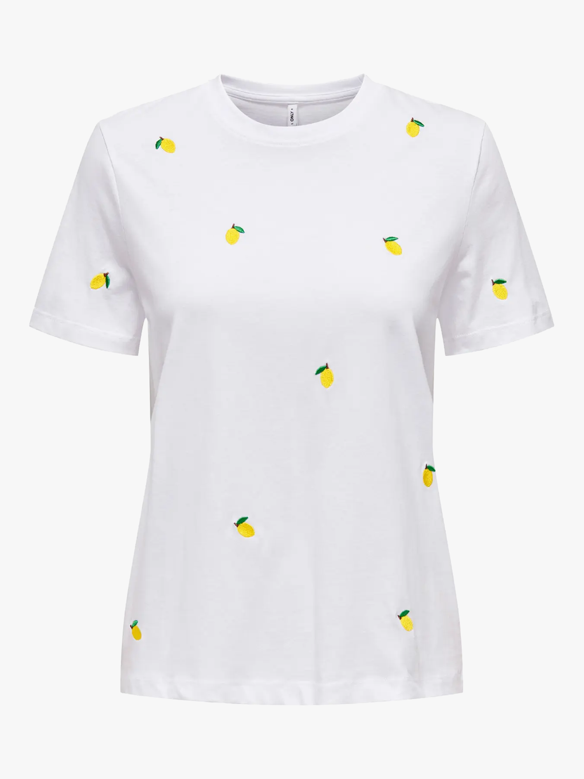 Only Ketty Life Short Sleeve O-Neck Top Bright White / Lemons