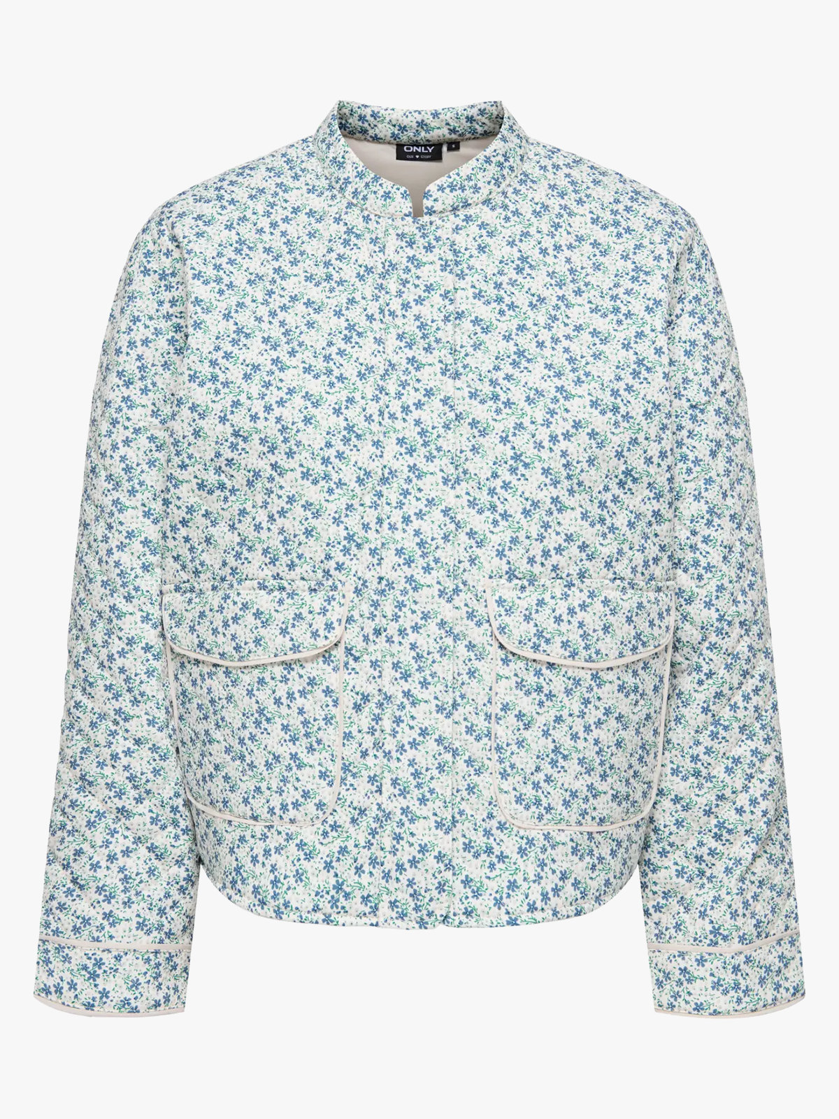 Only Hallie Quilted Jacket Cloud Dancer / Blue Ditsy