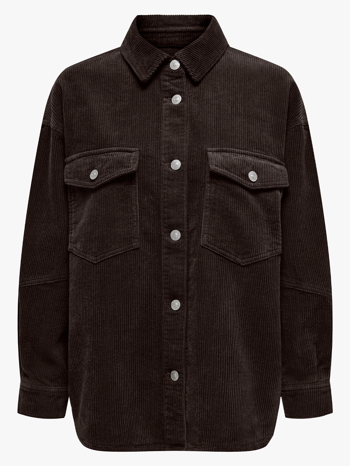 Only Tiggy Long Sleeve Cord Shacket Ganache