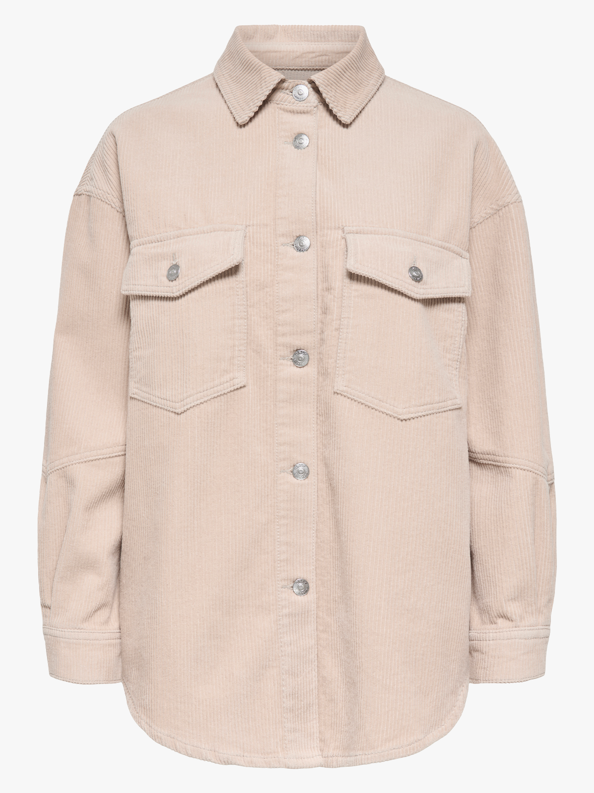 Only Tiggy Long Sleeve Cord Shacket Silver Lining