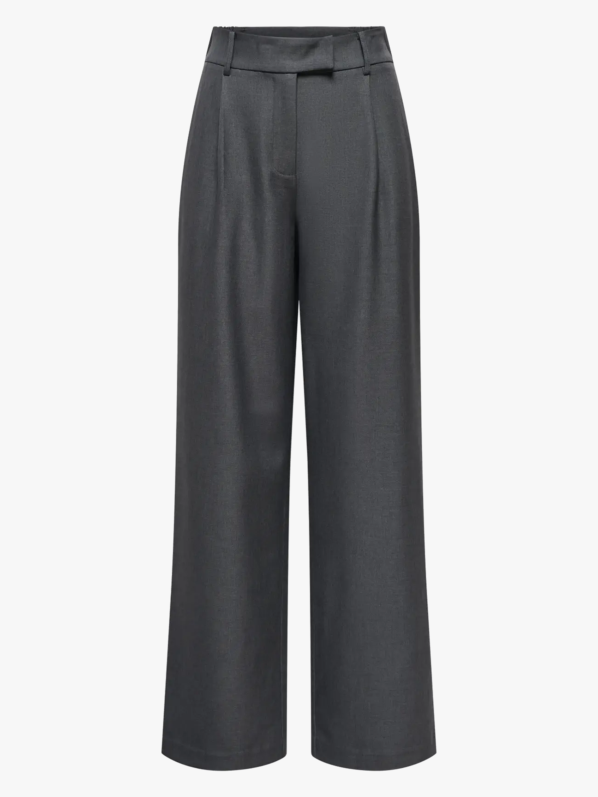 Only Linda High Waist Straight Mel Pants Dark Grey Melange