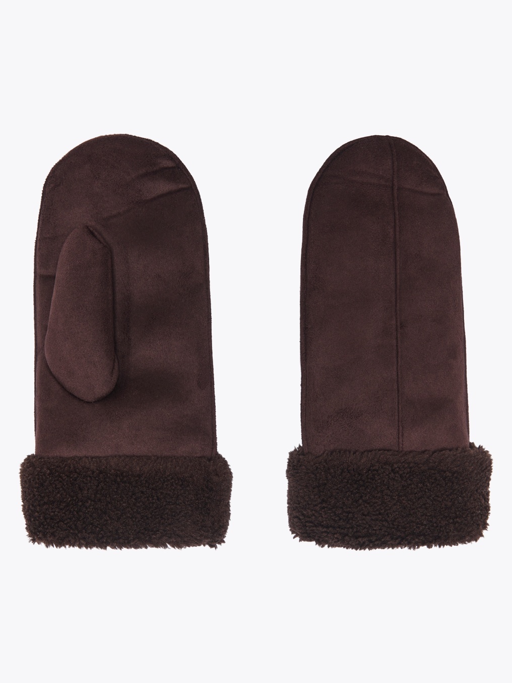 Only Nicki Faux Suede Mittens Coffee Bean