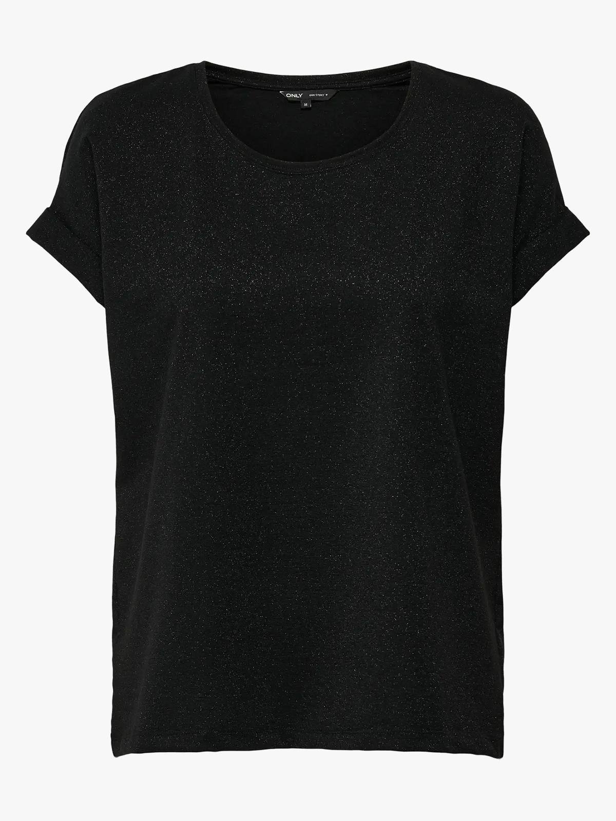 Only Moster Glitter Short Sleeve Top Black Lurex