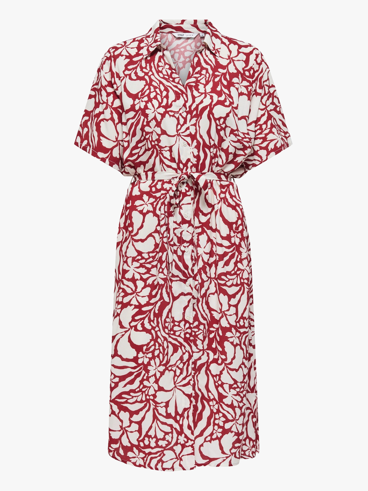 Only Yasmin Short Sleeve Shirt Dress Merlot