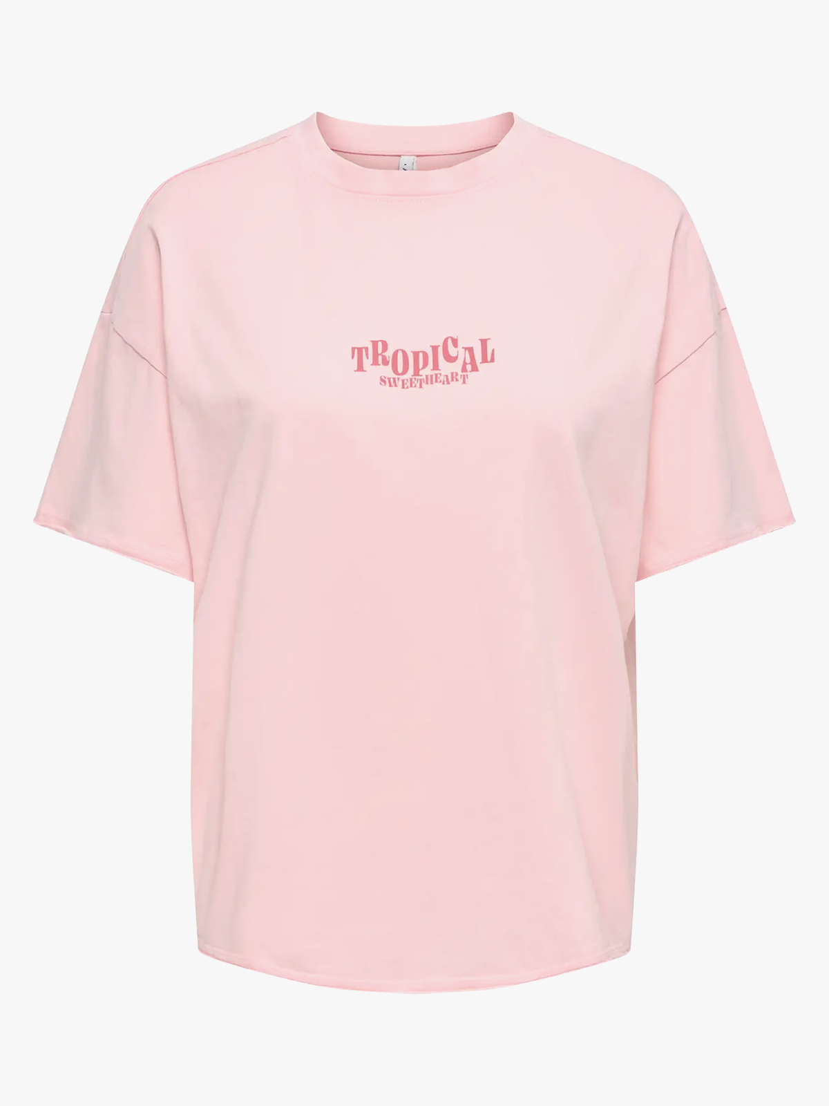 Only Kinna Short Sleeve Oversize Top Rosy Touch Mango tropical jungle