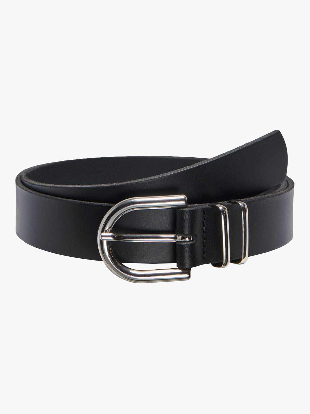 Only Dakota Leather Jeans Belt Black Silver