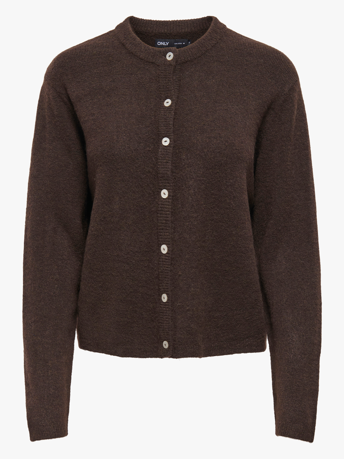 Only Simoni Long Sleeve O-Neck Cardigan Coffee Bean Melange