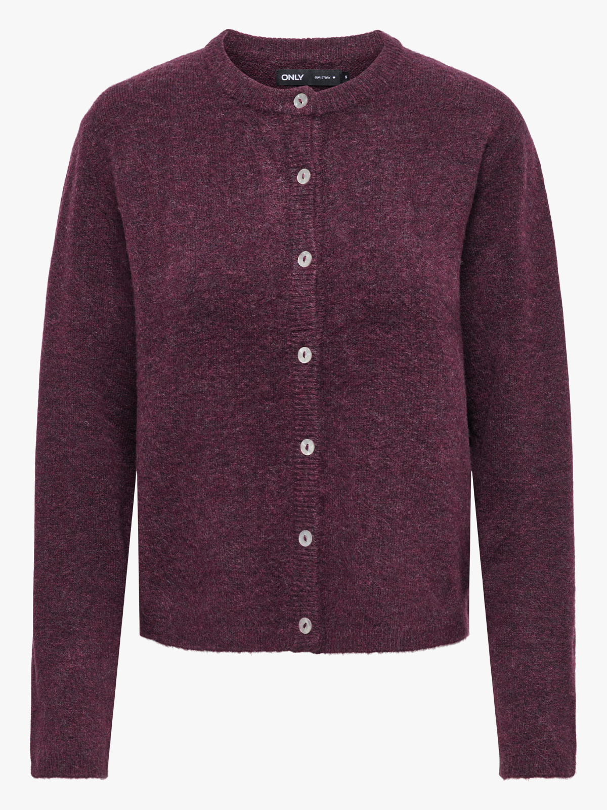 Only Simoni Long Sleeve O-Neck Cardigan Mauve Wine Melange