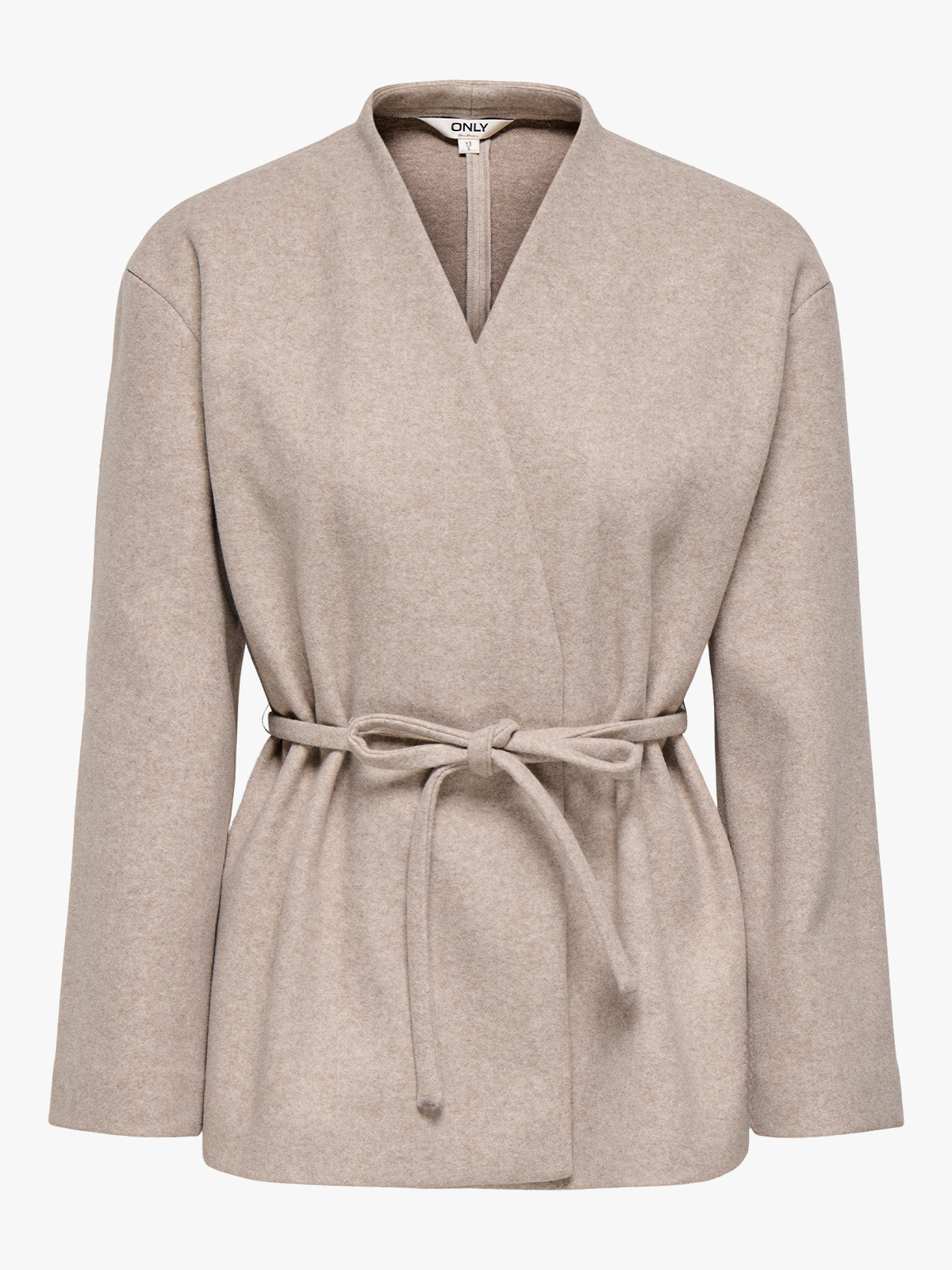 Only Fox-Trillion Belt Jacket Light Taupe Melange