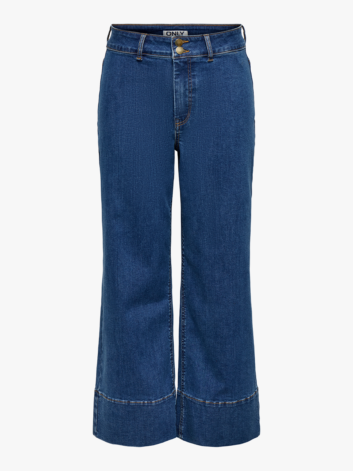 Only Madison High Waist Cropped Wide Denim Medium Blue Denim