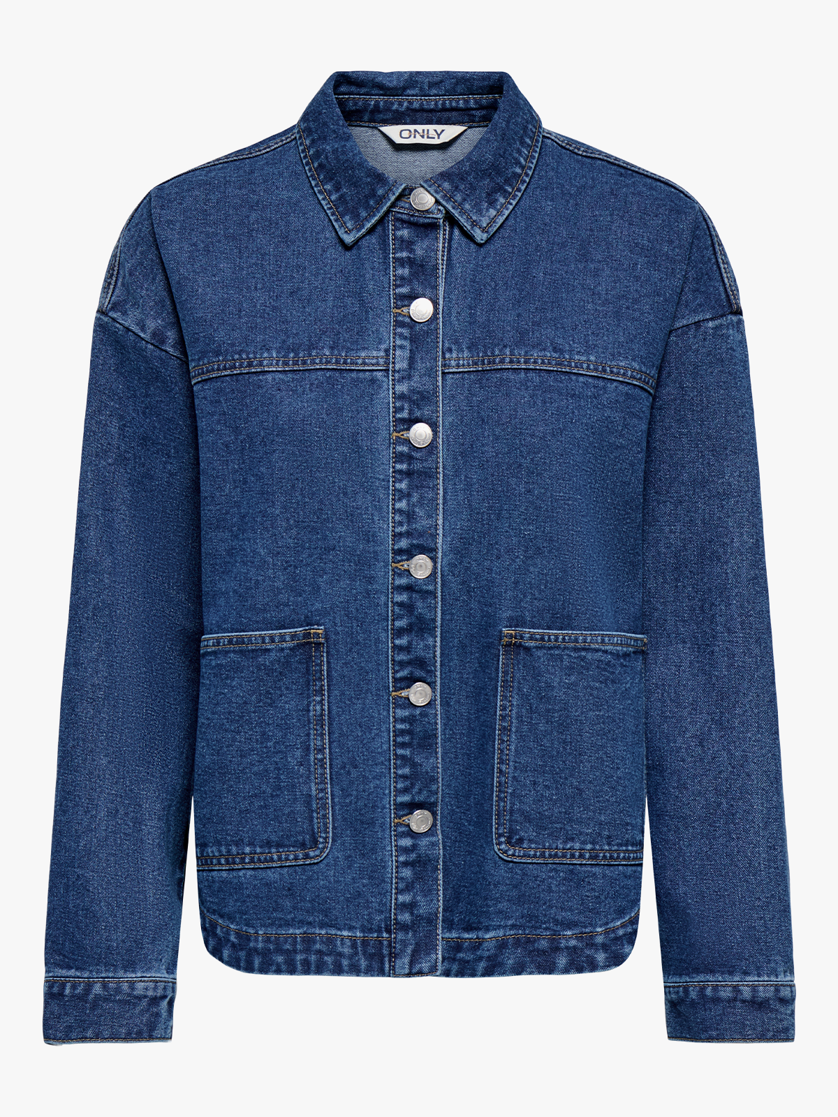 Only Ferbie Long Sleeve Denim Shacket Medium Blue Denim