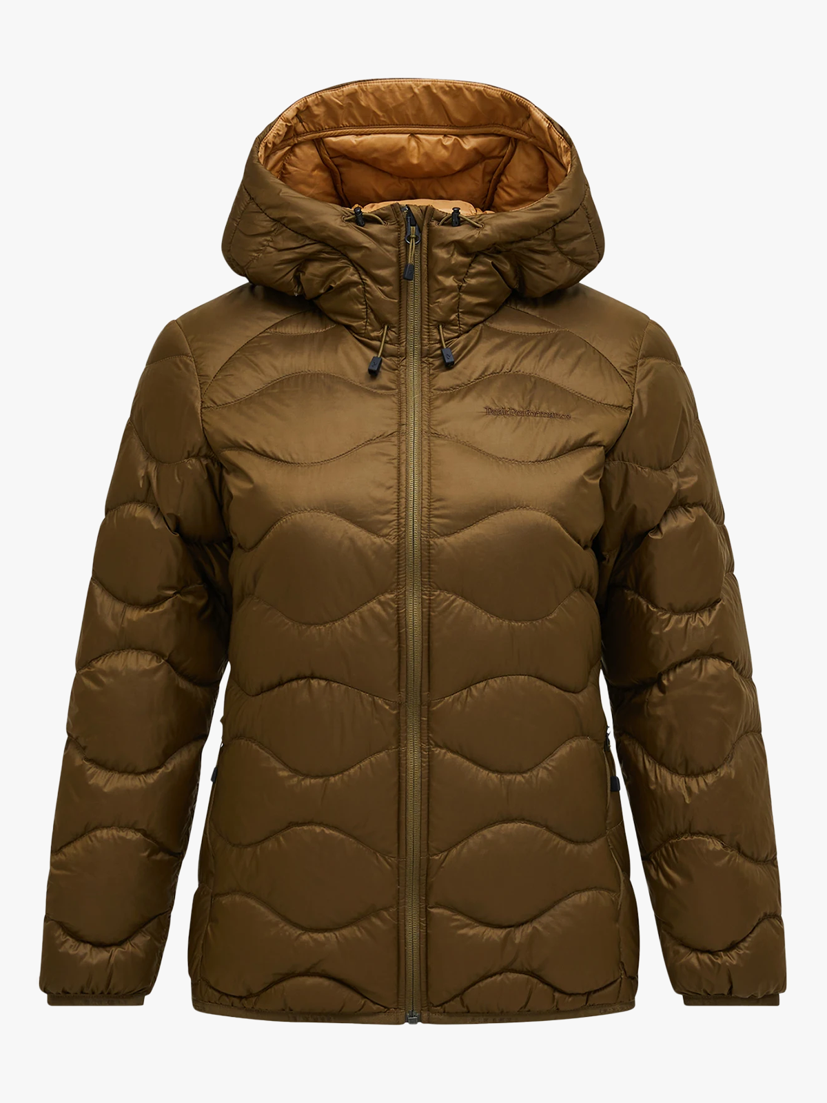 Peak Performance Helium Down Hood Jacket Women Meadow Moss / Sierra Sand