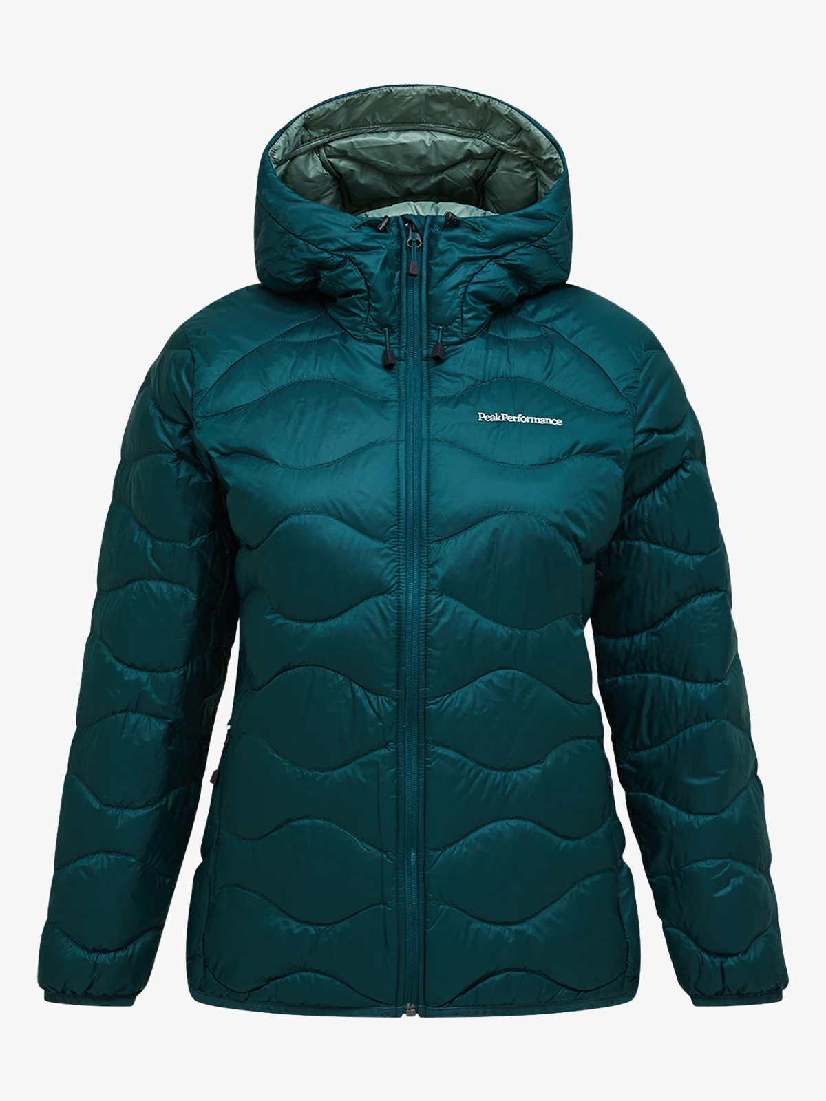 Peak Performance Helium Down Hood Jacket Women Ponderosa Pine / Green Valley
