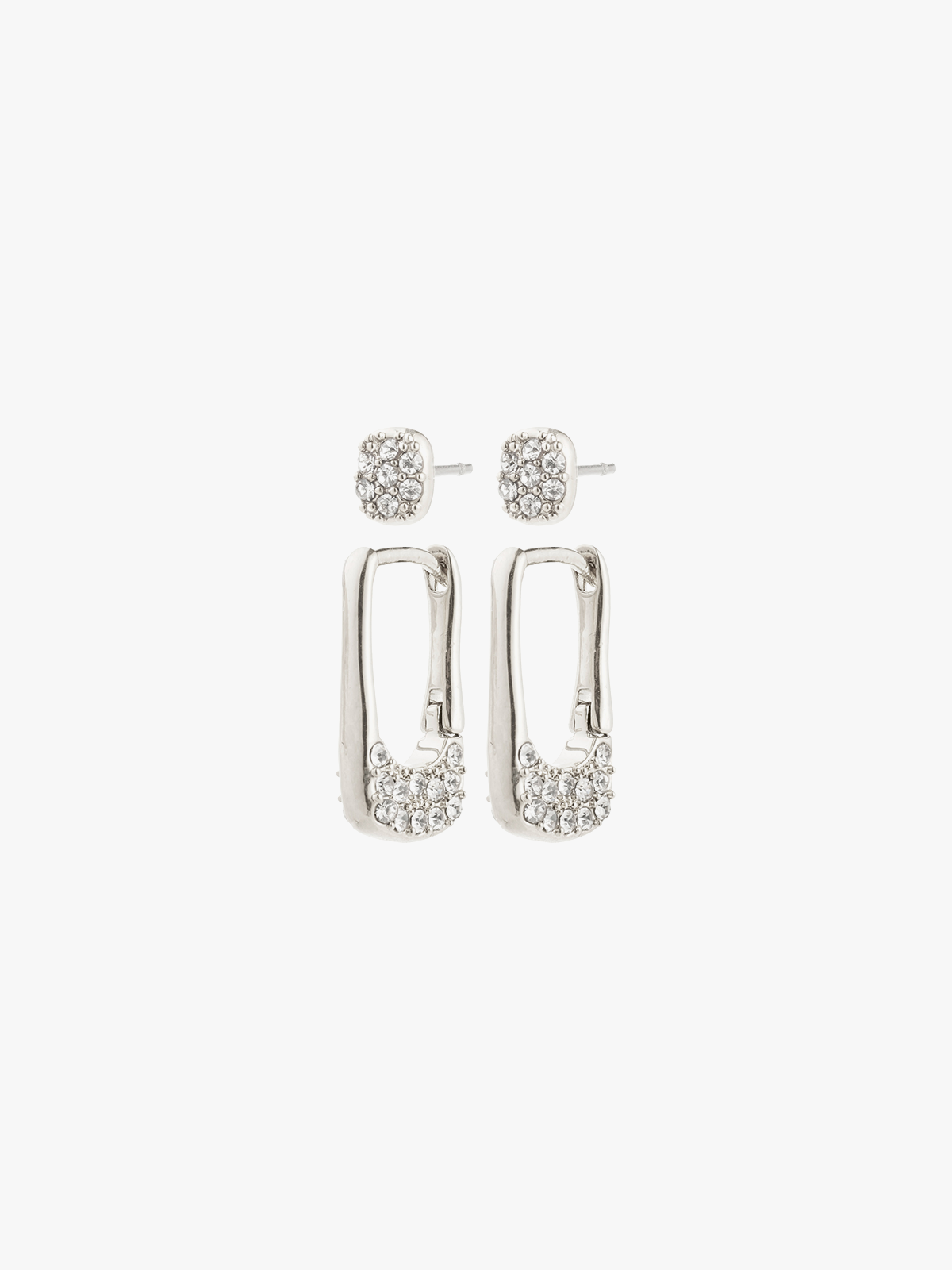 Pilgrim Instant Øredobber 2-i-1 Sett Sølv