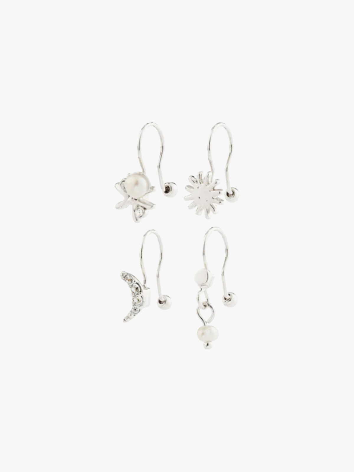 Pilgrim Evon Ear Cuff 4-i-1-Sett Sølvbelagt