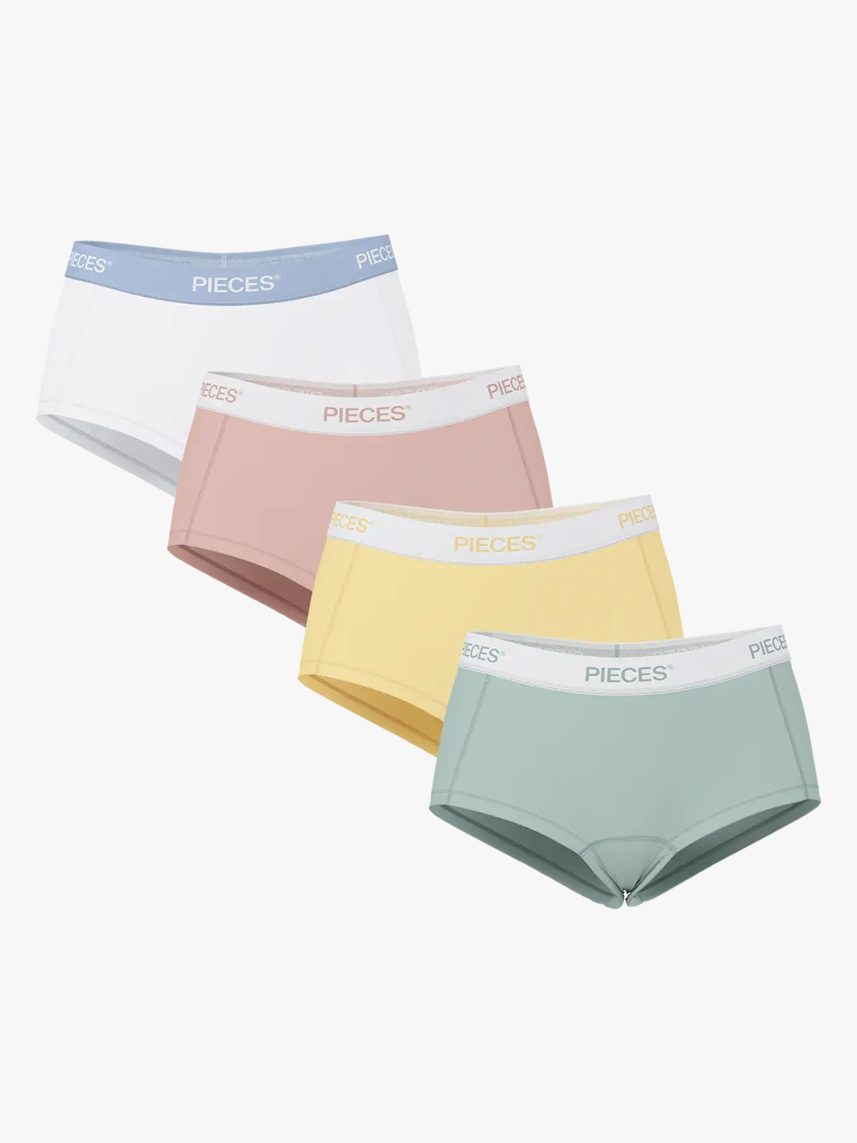 Pieces Logo Lady 4 Pack Solid Underwear Jadeite