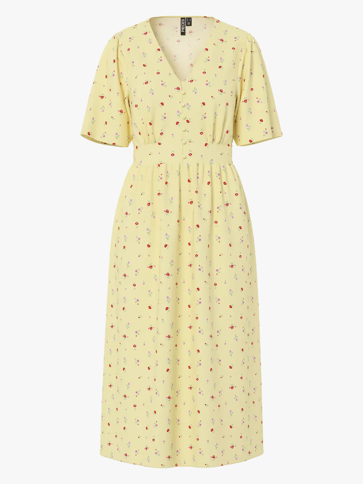 Pieces Tala Short Sleeve Midi Dress French Vanilla / Flower