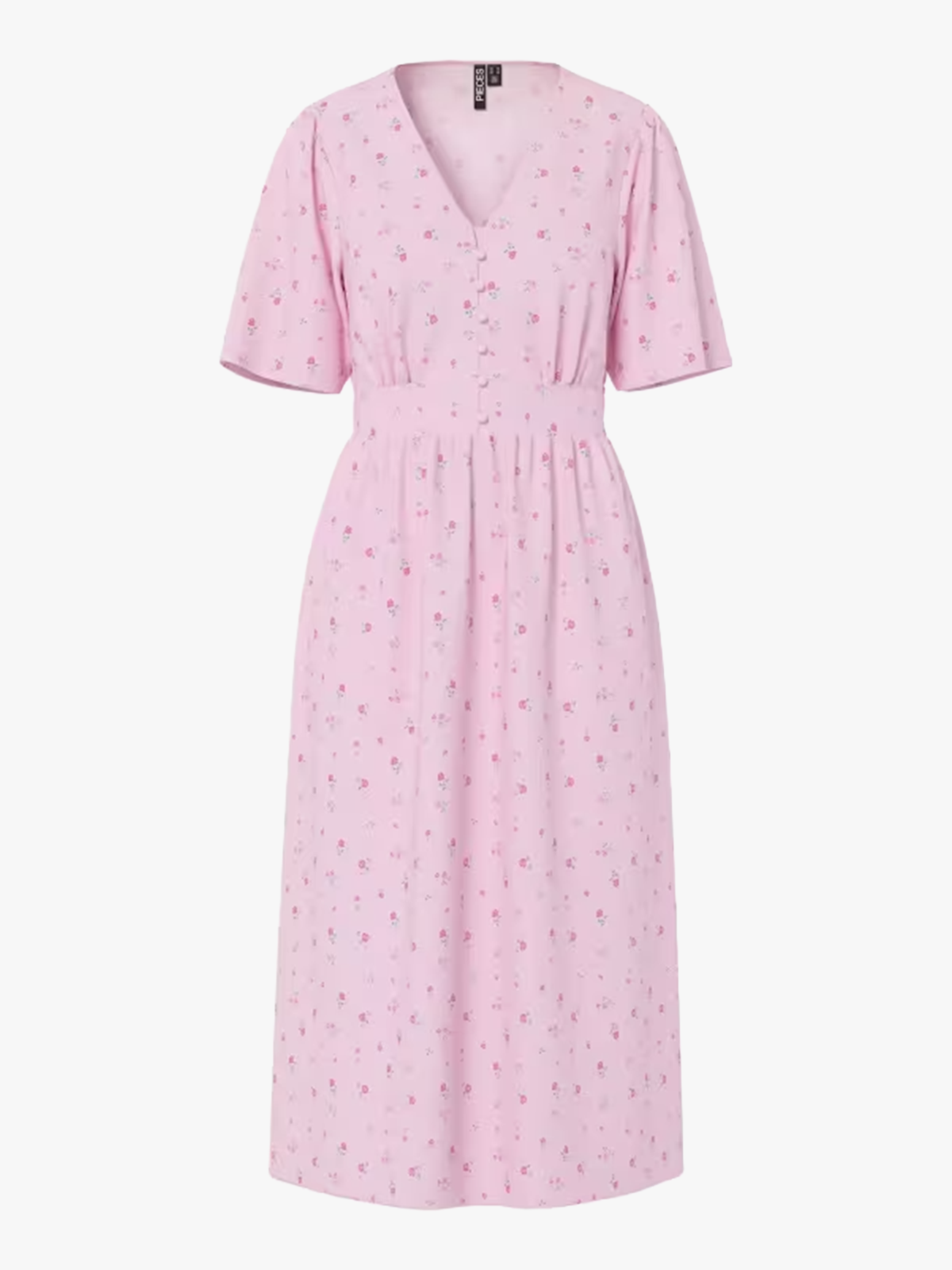 Pieces Tala Short Sleeve Midi Dress Roseate Spoonbill / Flower
