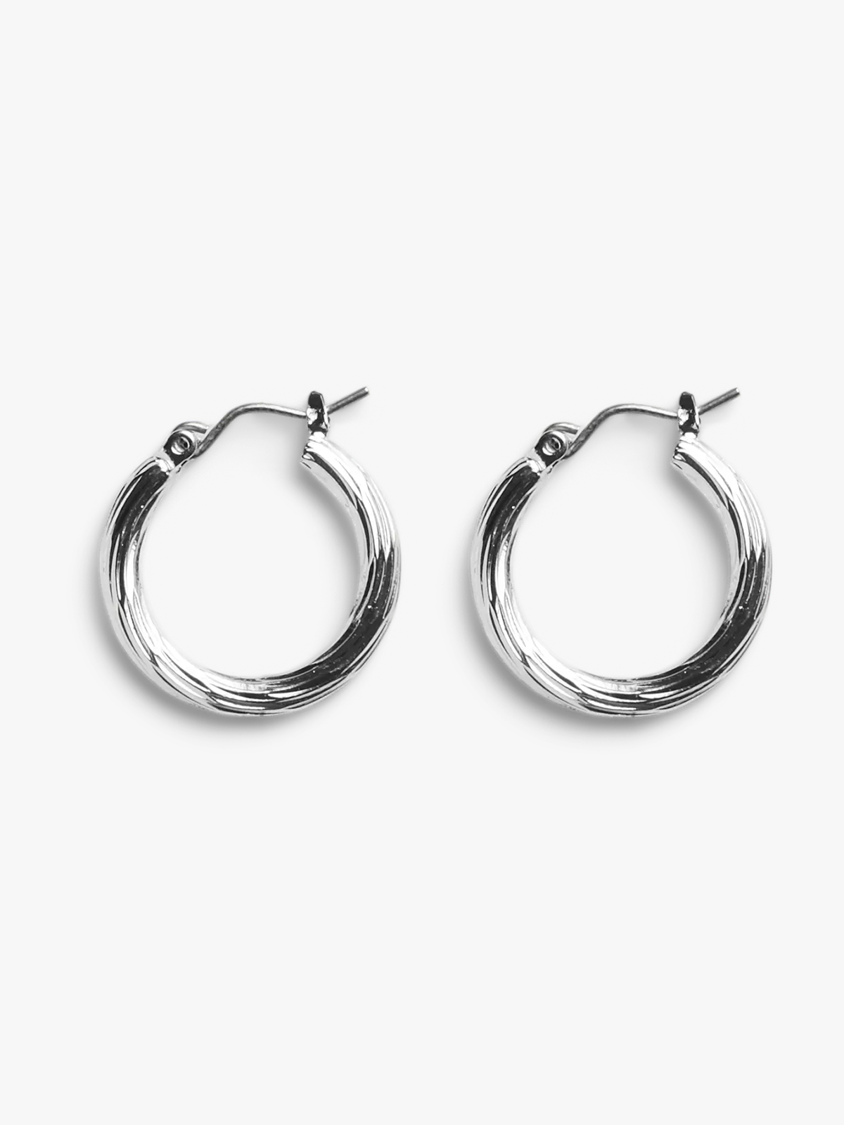 Pieces Tulle Hoop Earrings Plated FP Silver Colour