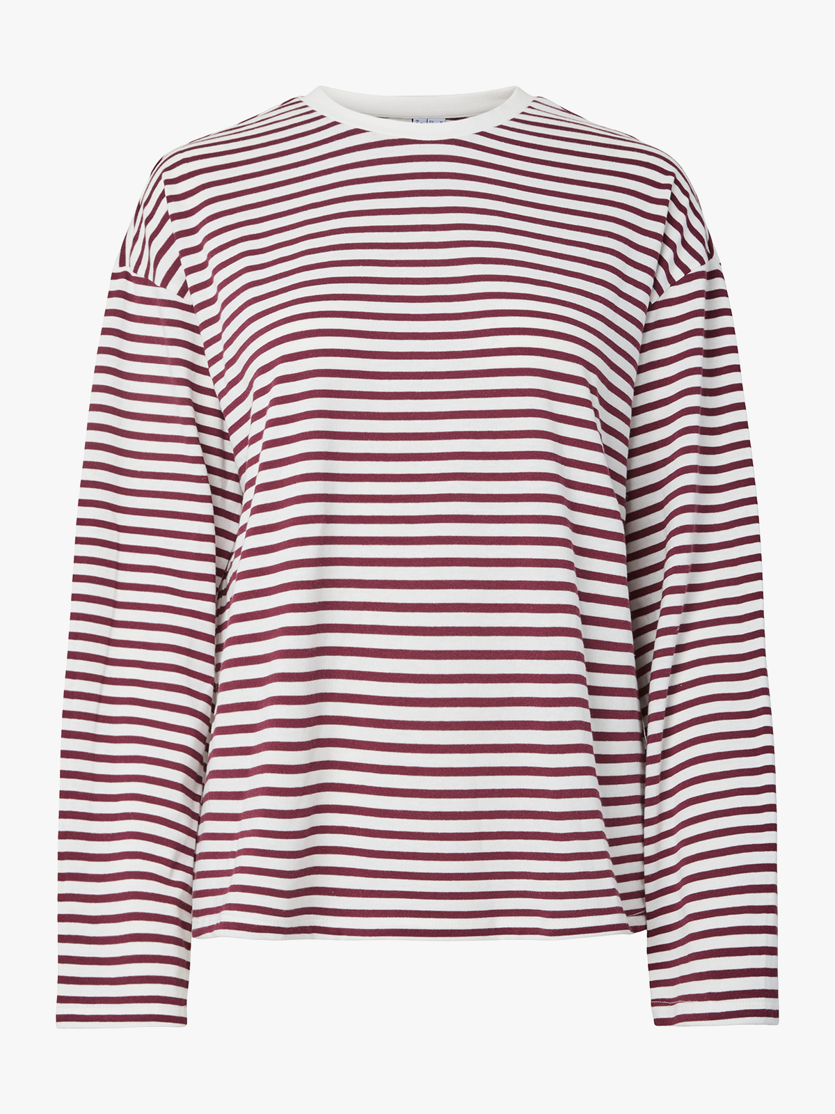 Pieces Sadie Long Sleeve Top Cloud Dancer Tawny Port