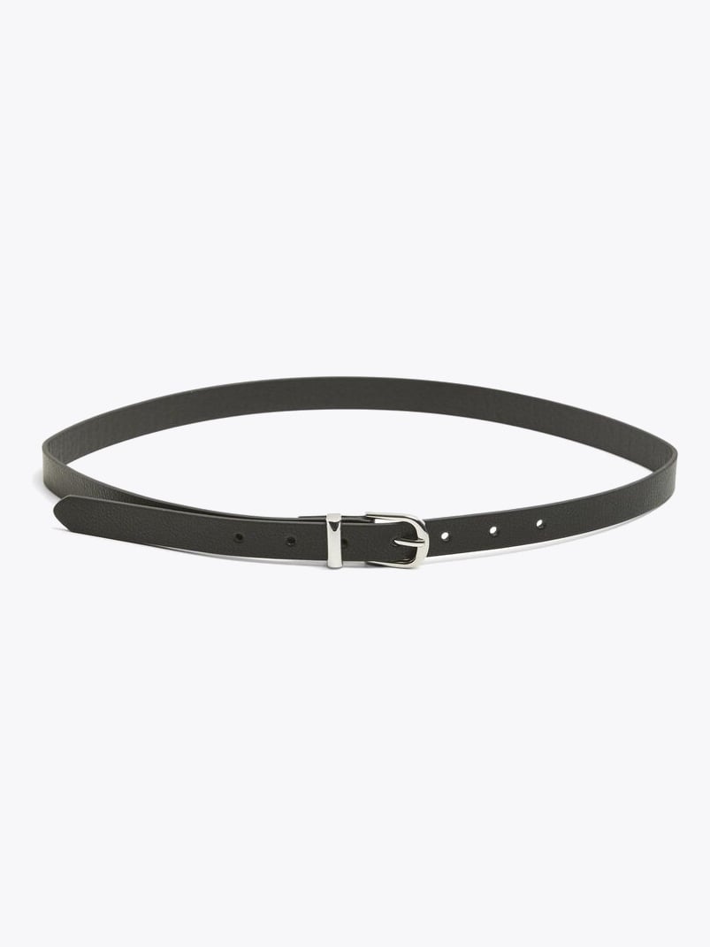 Pieces Myra Slim Belt Black Silver